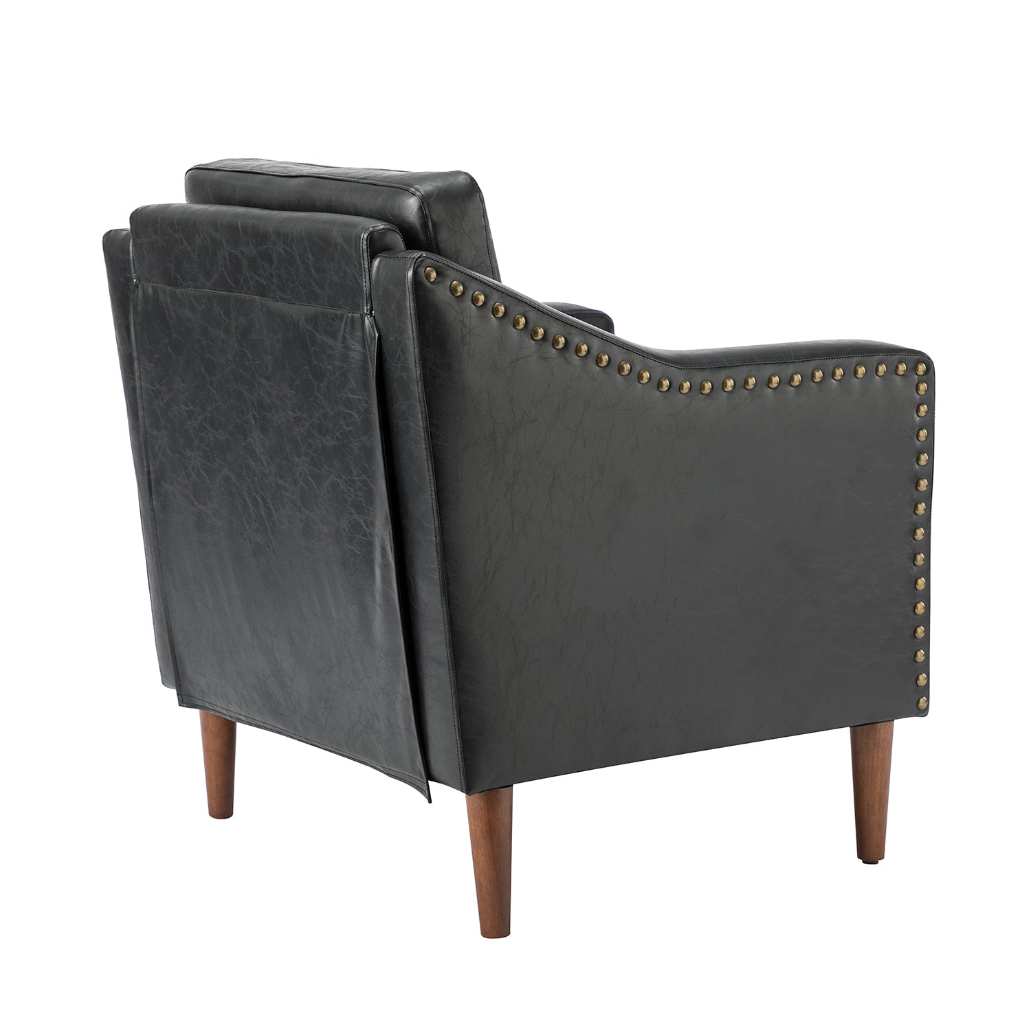 Bonita Vegan Leather Armchair in Black