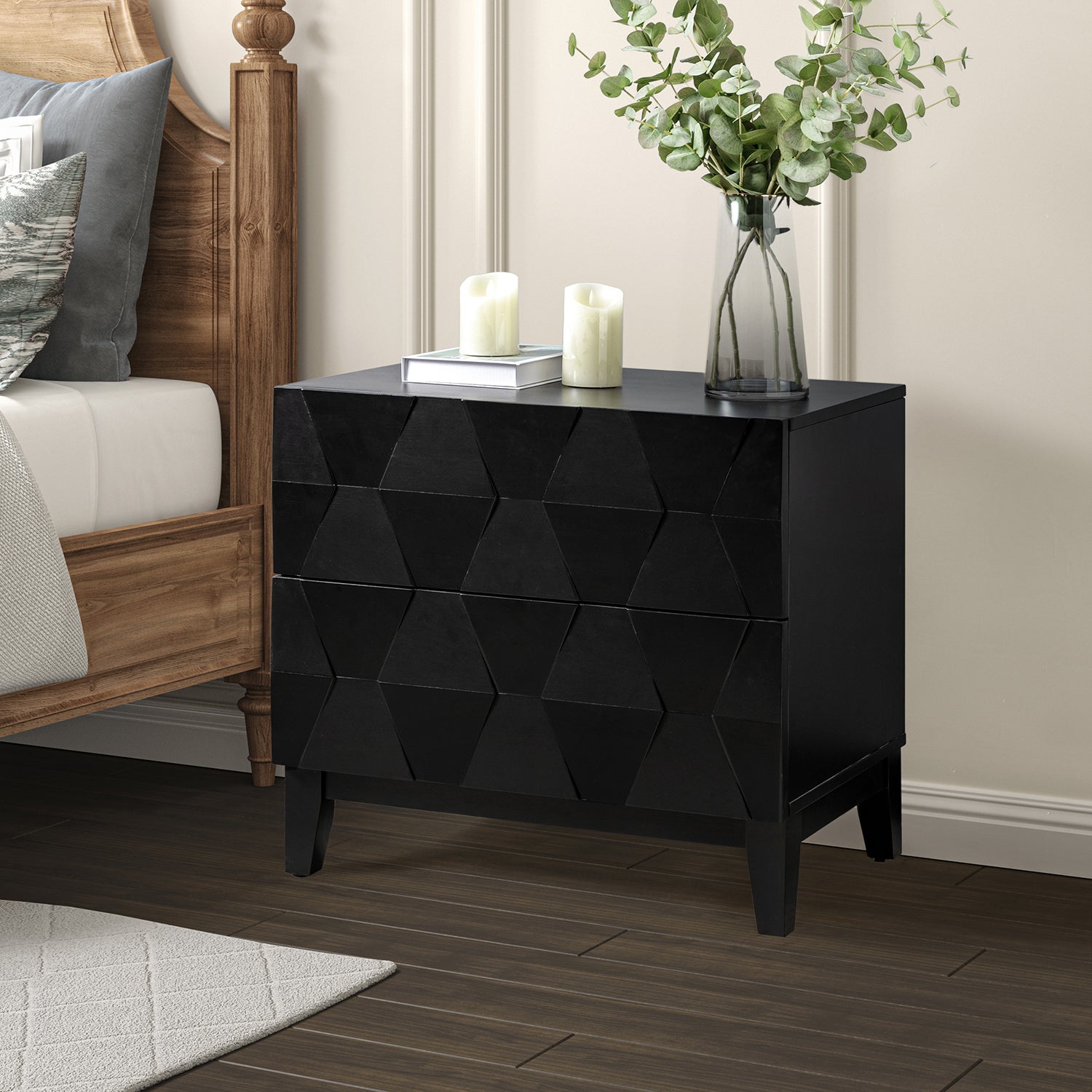 Helga Nightstand in Black