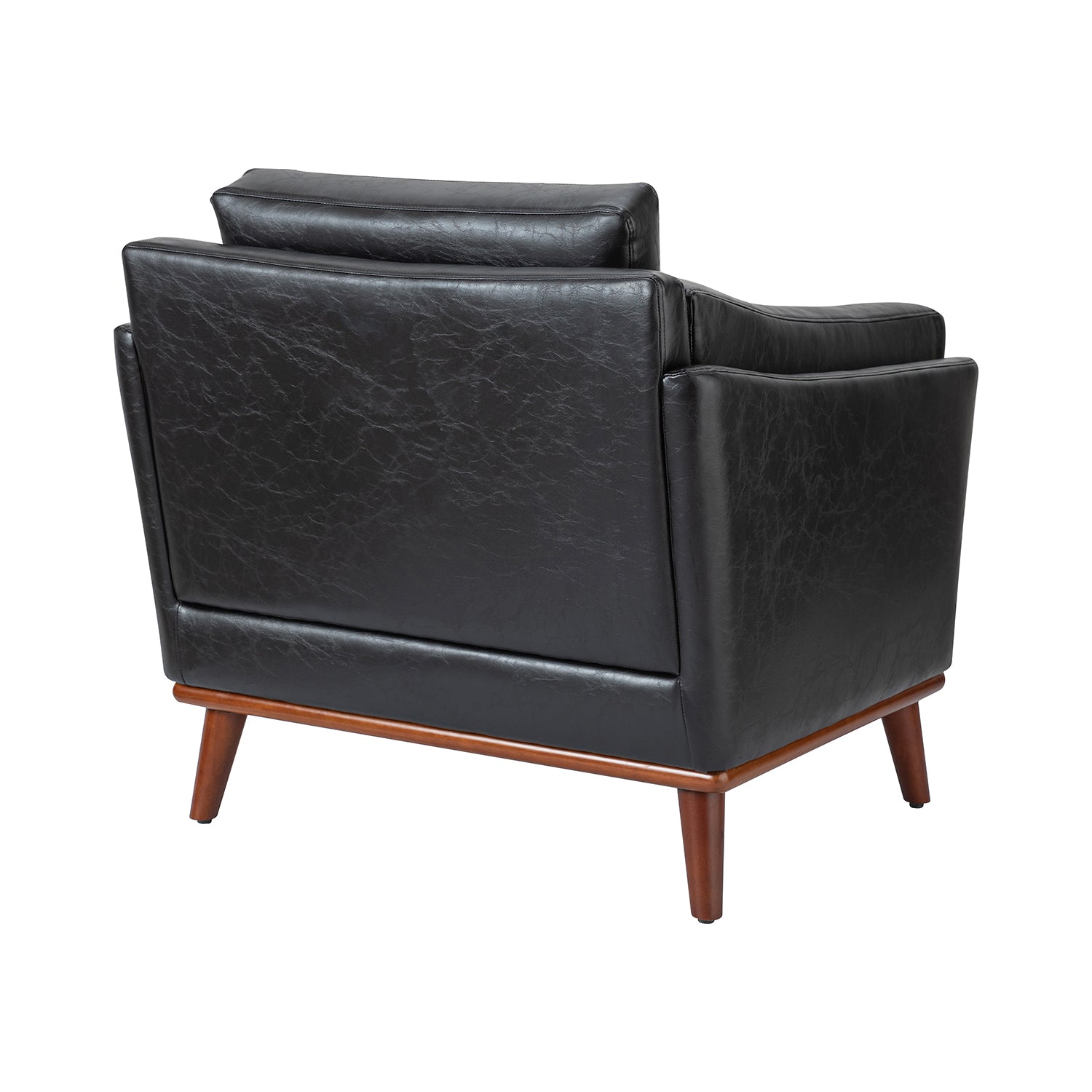 Jerome Vegan Leather Armchair in Black