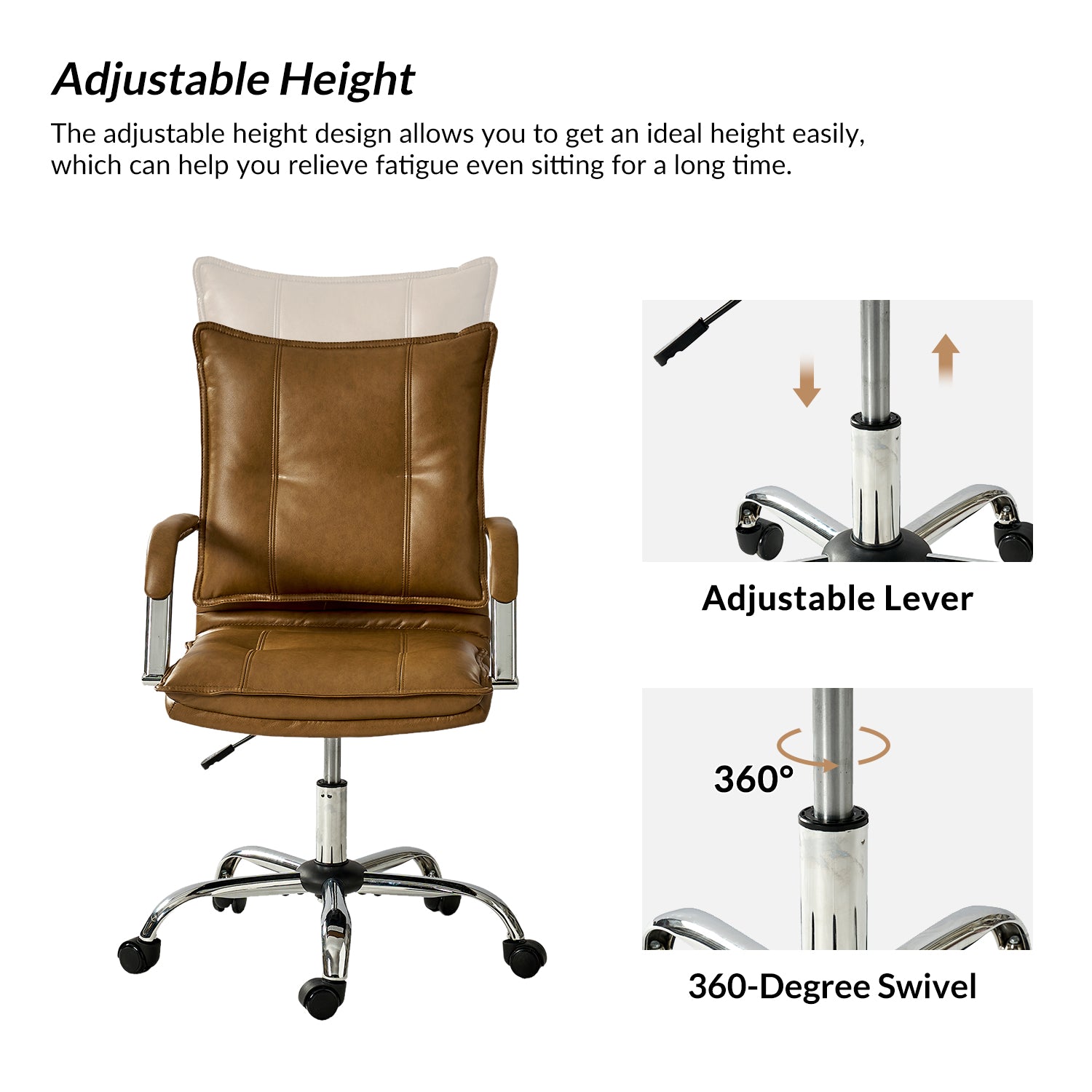 Leather Task Chair in Camel