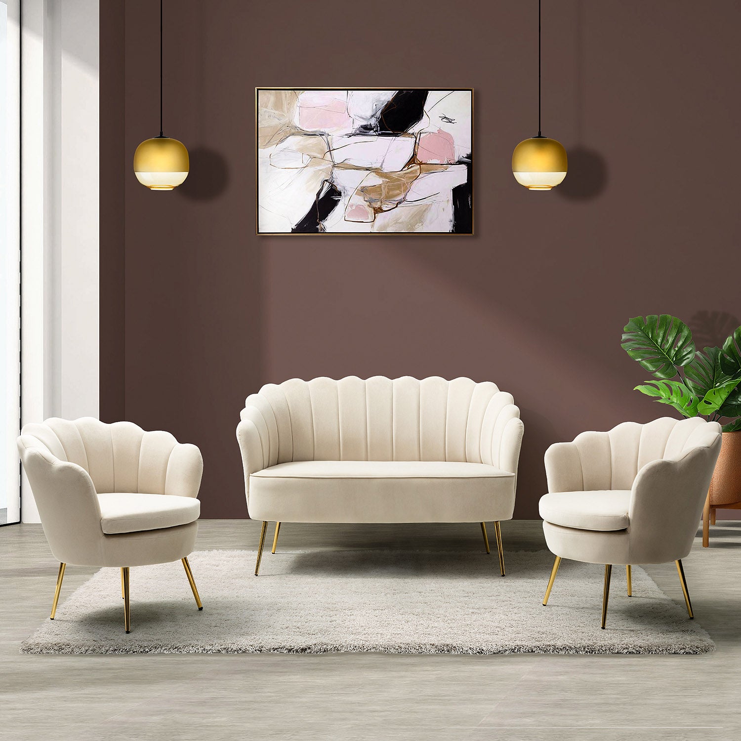 Donata Loveseat in Tan