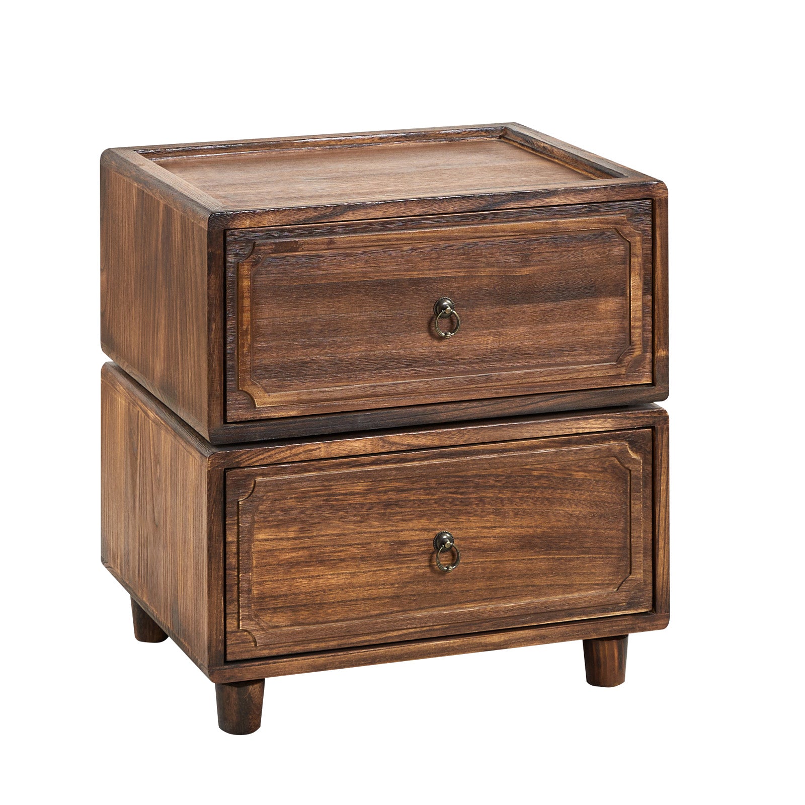 Nicole 2-Drawer Nightstand in Walnut