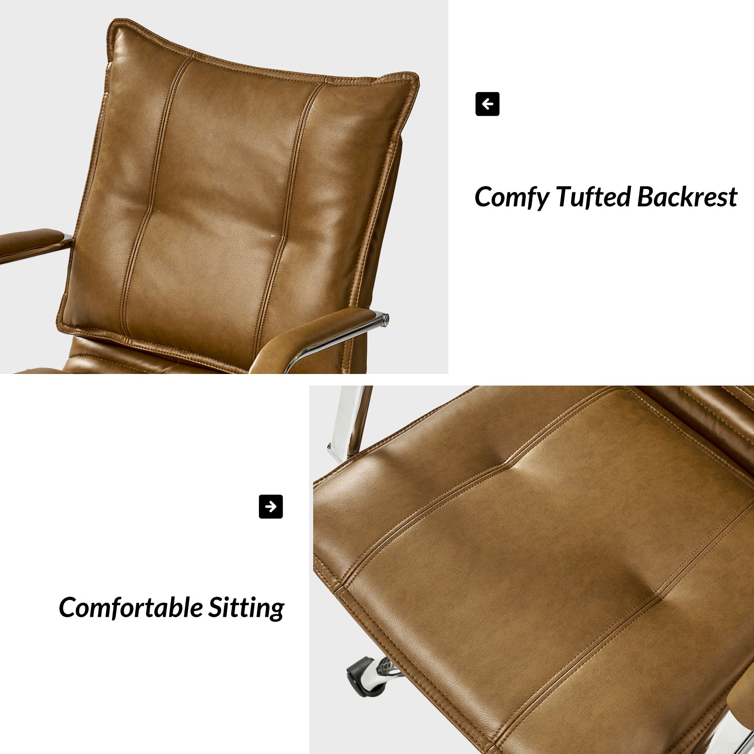 Leather Task Chair in Camel