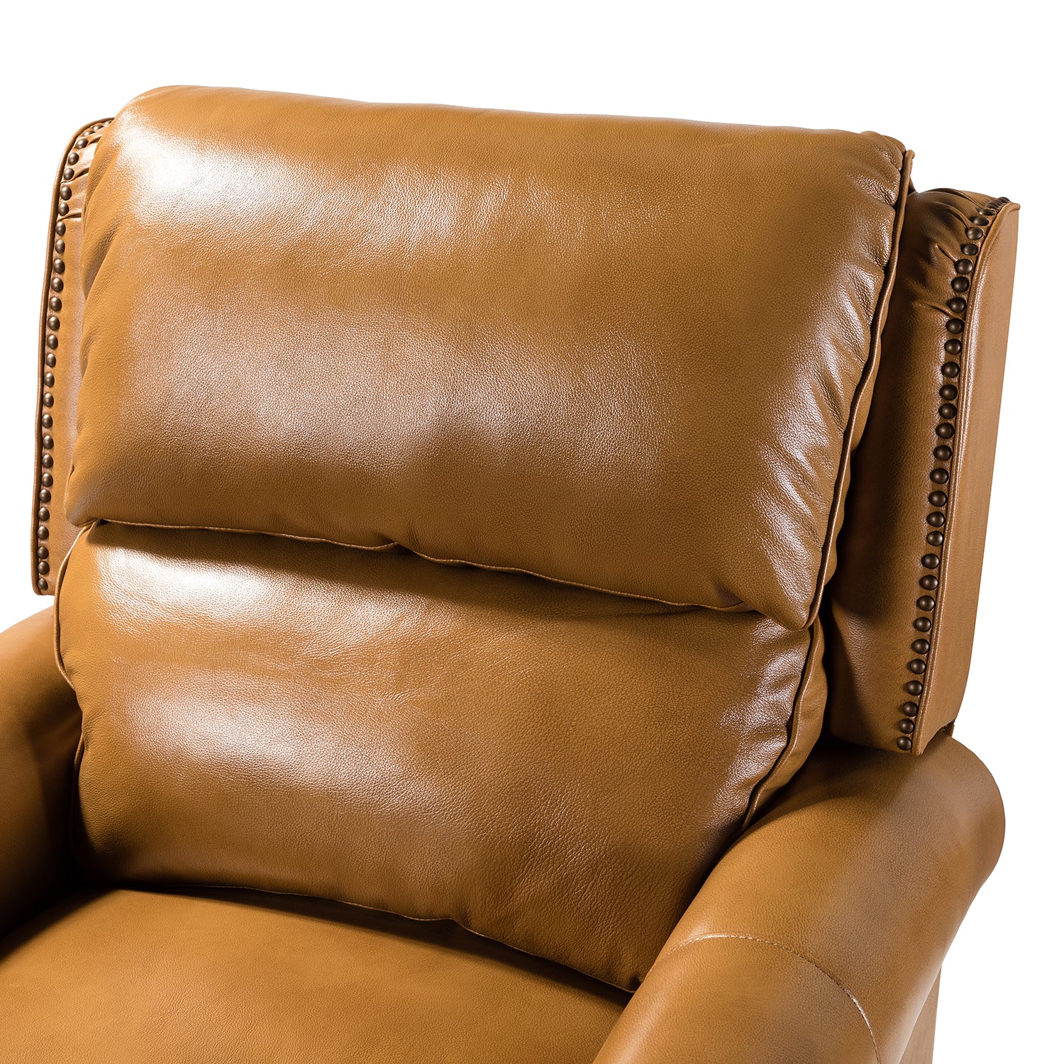 Franco Genuine Leather Recliner in Camel