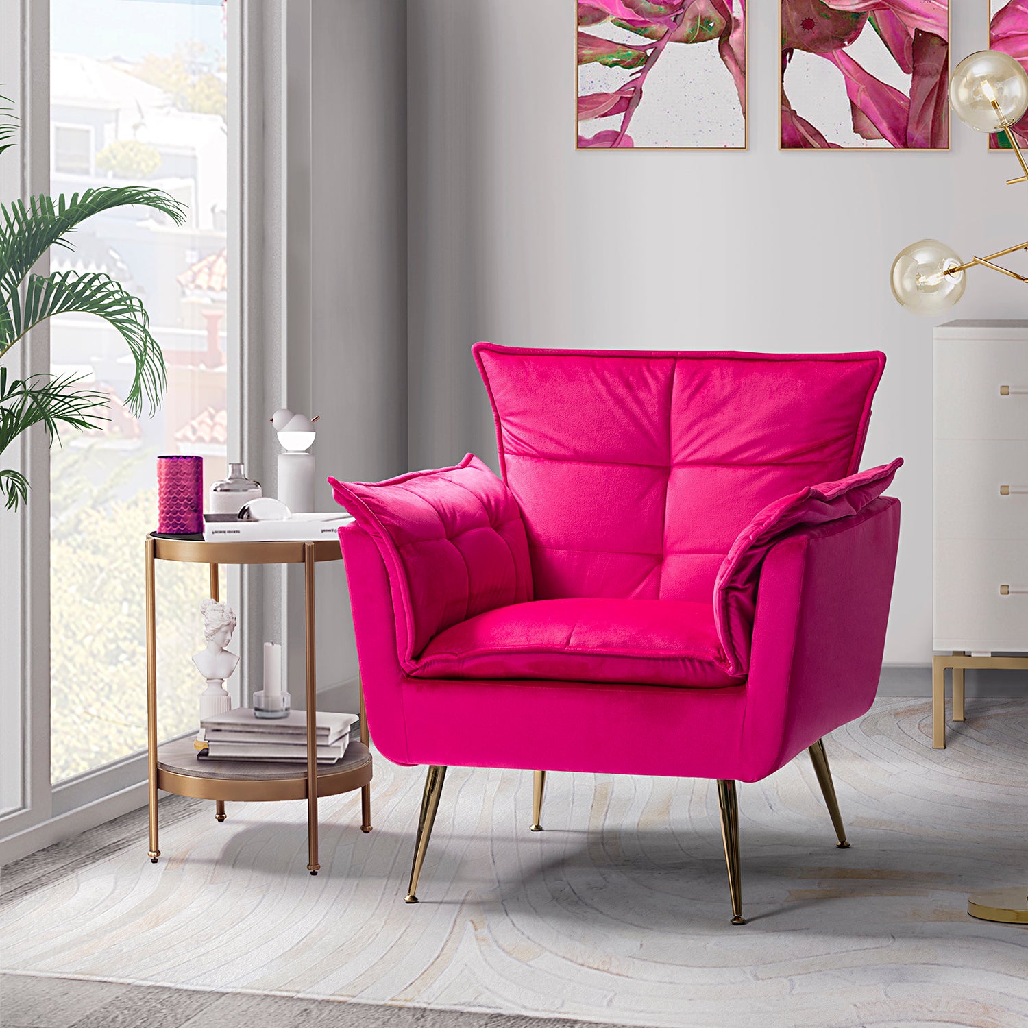 Ilia Armchair in Fuchsia