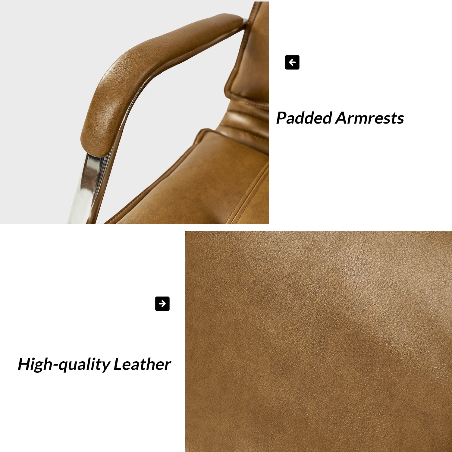 Leather Task Chair in Camel