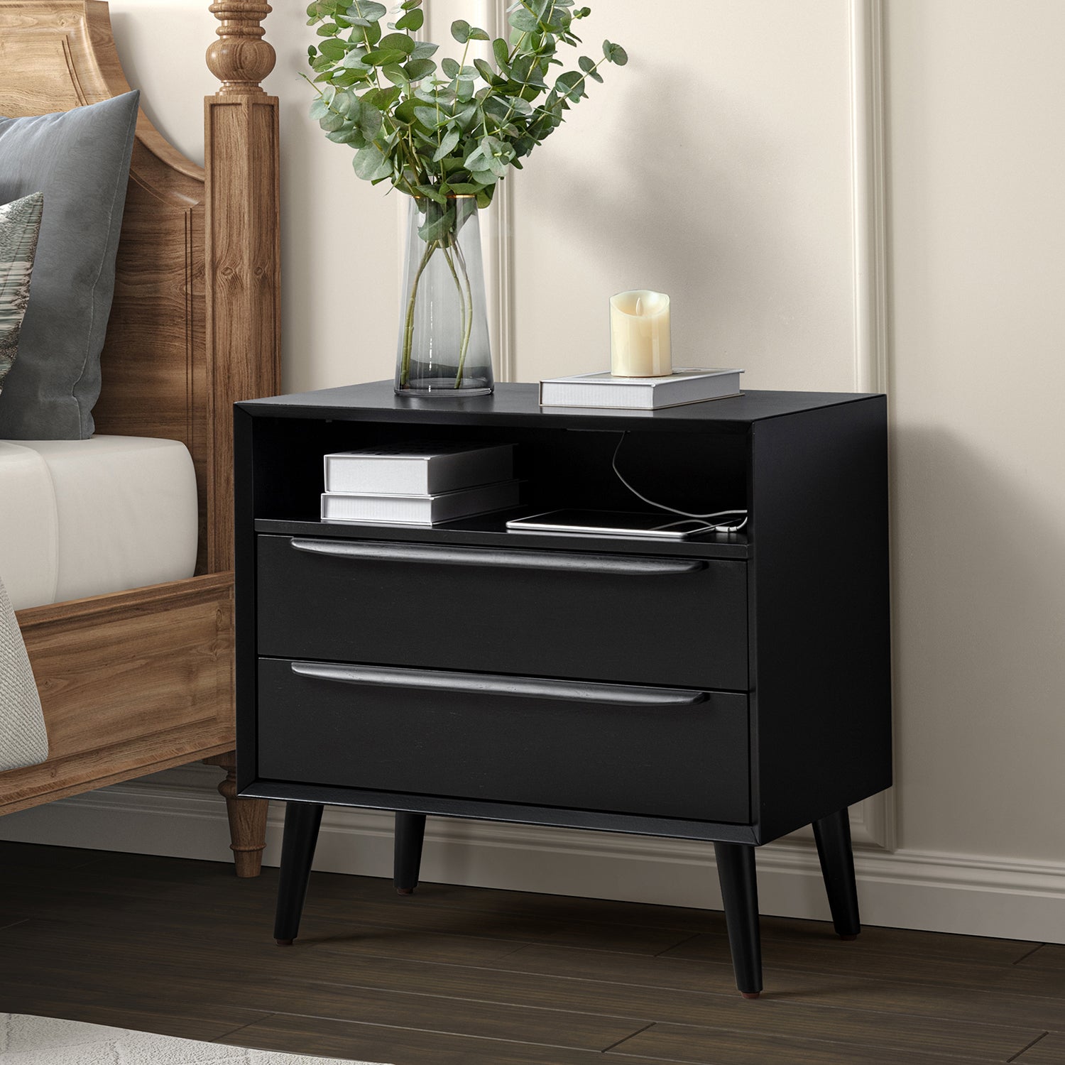 Frieda Nightstand in Black