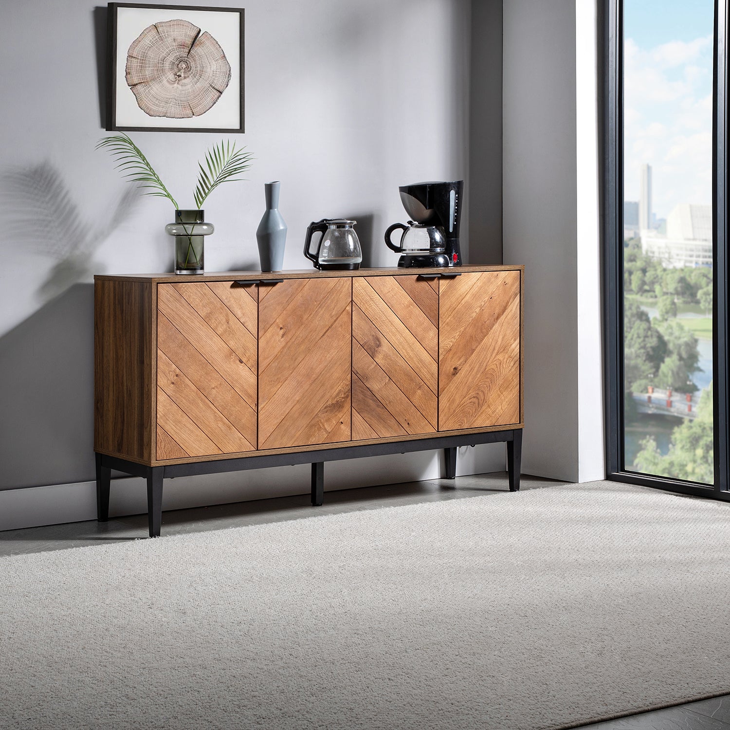 Hargapas 4 Door Sideboard in Walnut