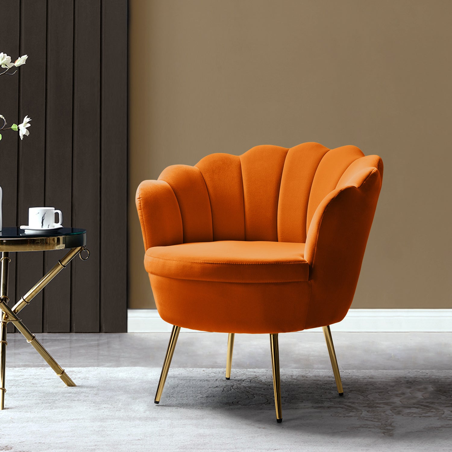 Donata Barrel Chair in Orange