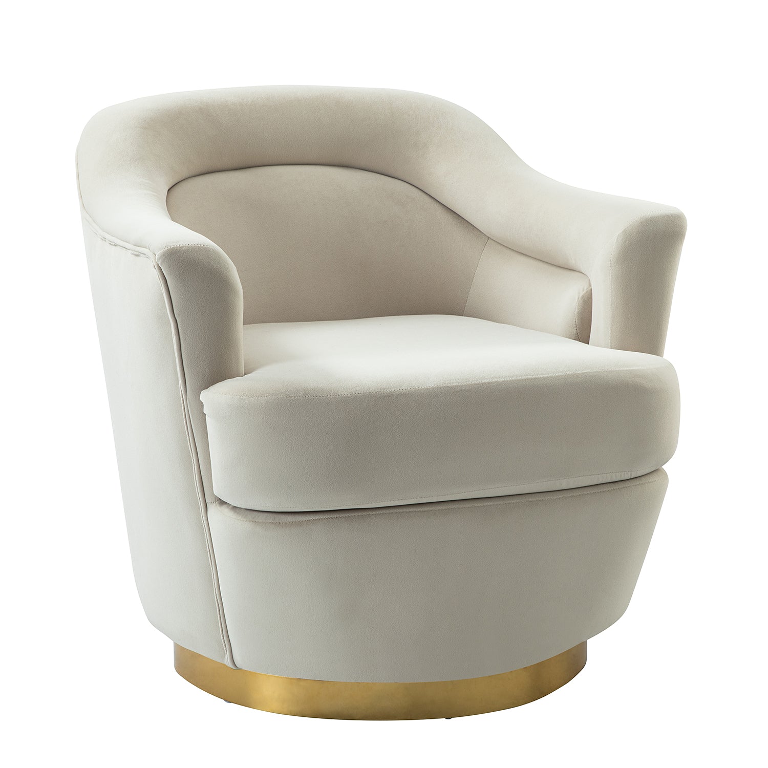 Burkhard Swivel barrel Chair in Tan