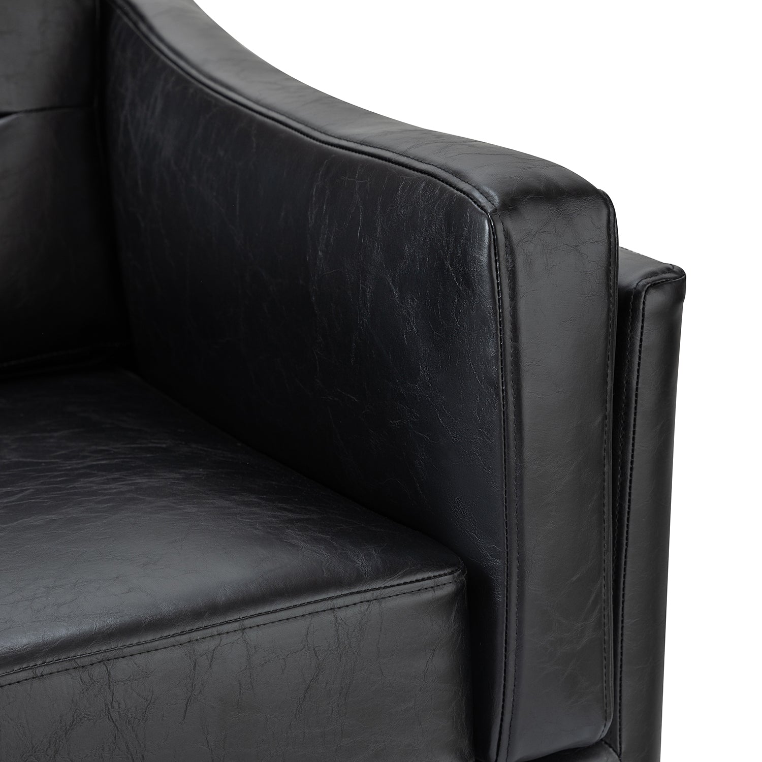 Jerome Vegan Leather Armchair in Black