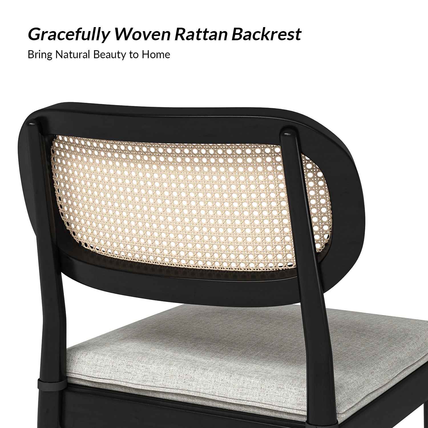Konstantin Ratten Dining Chair Set of 2 in Black