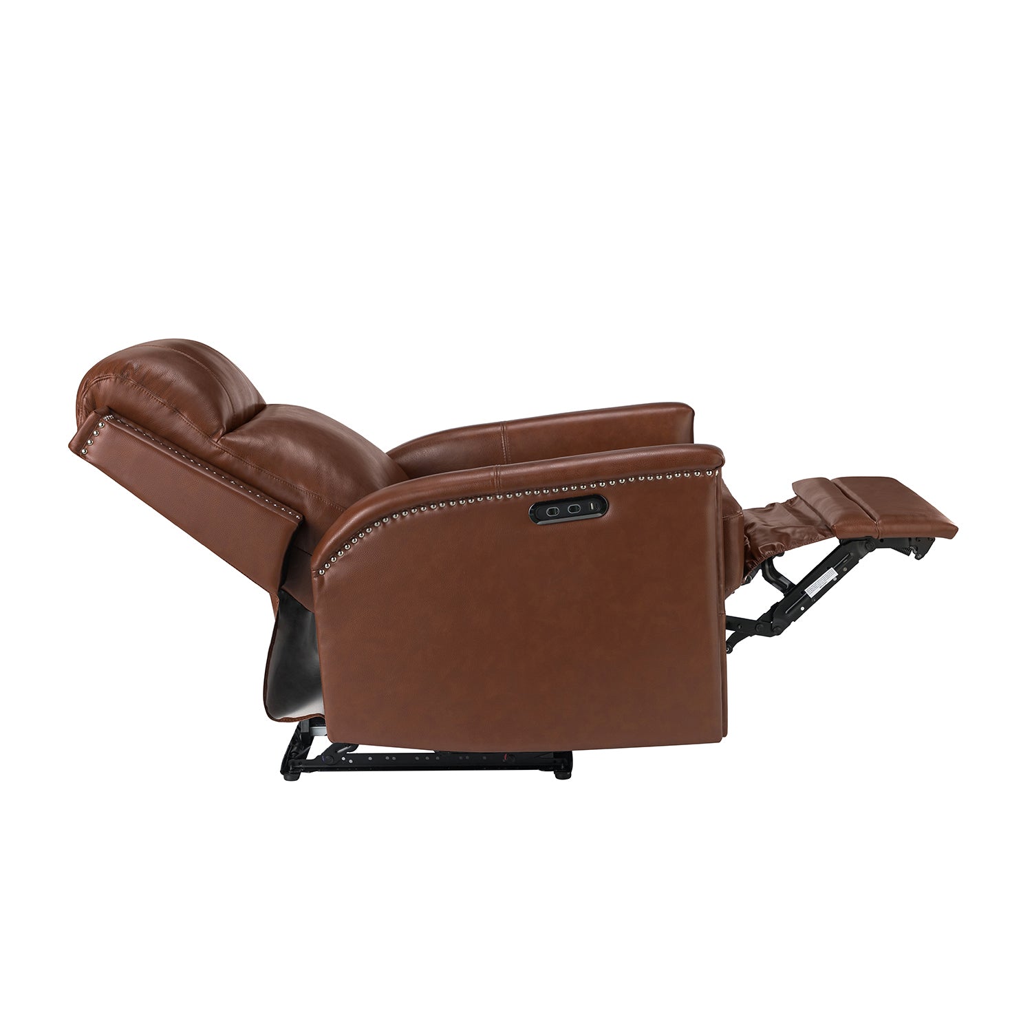 Heinrich Genuine Leather Power Recliner in Brown