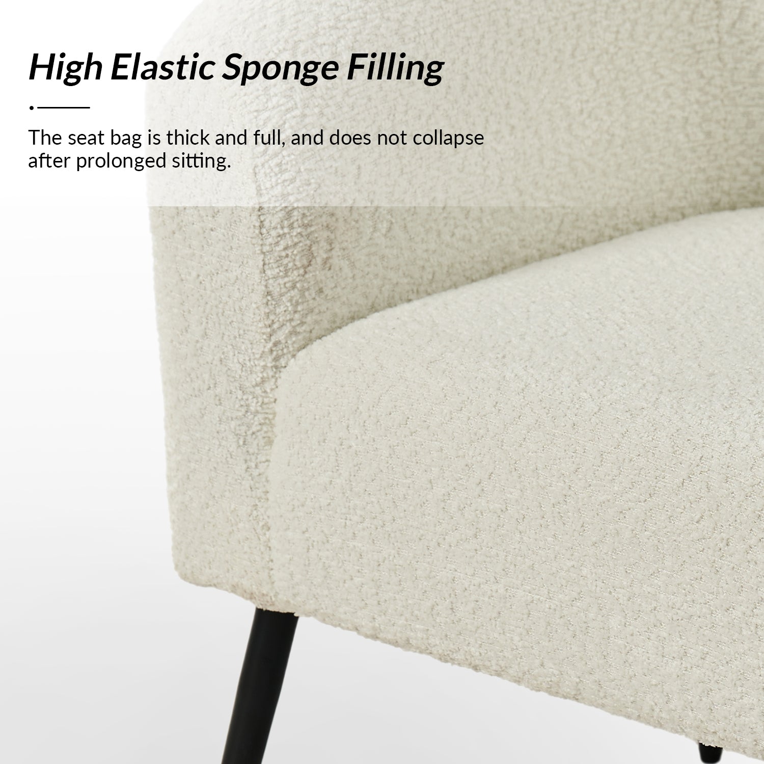 George Modern Boucle Armchair in Ivory