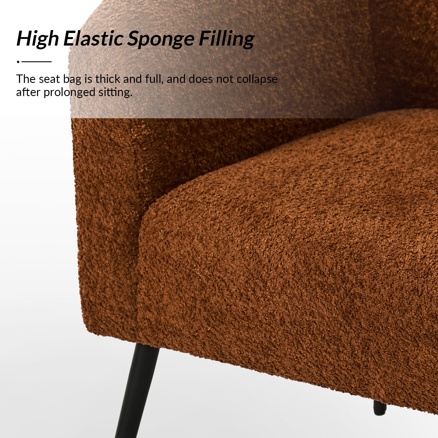George Modern Boucle Armchair in Rust