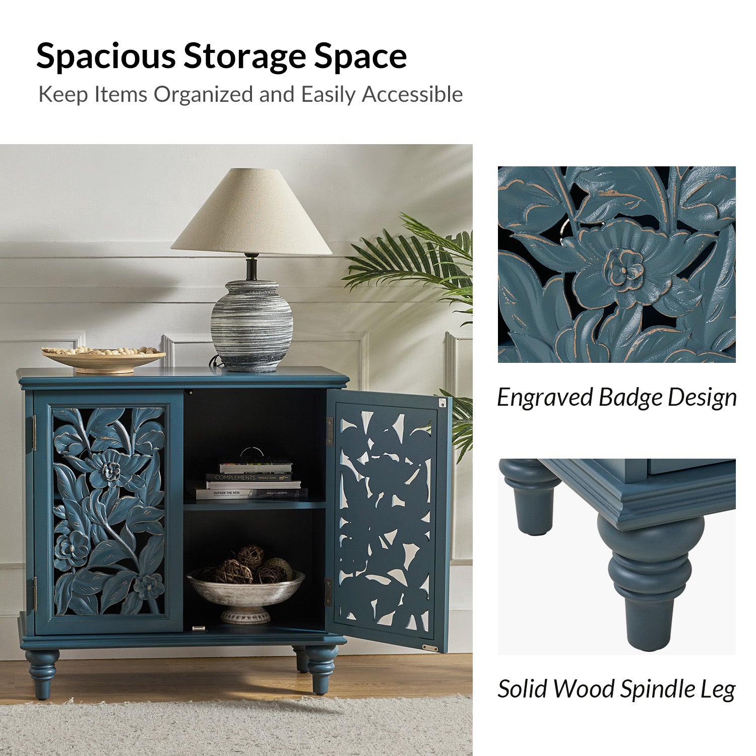 Alban Accent Cabinet in Blue