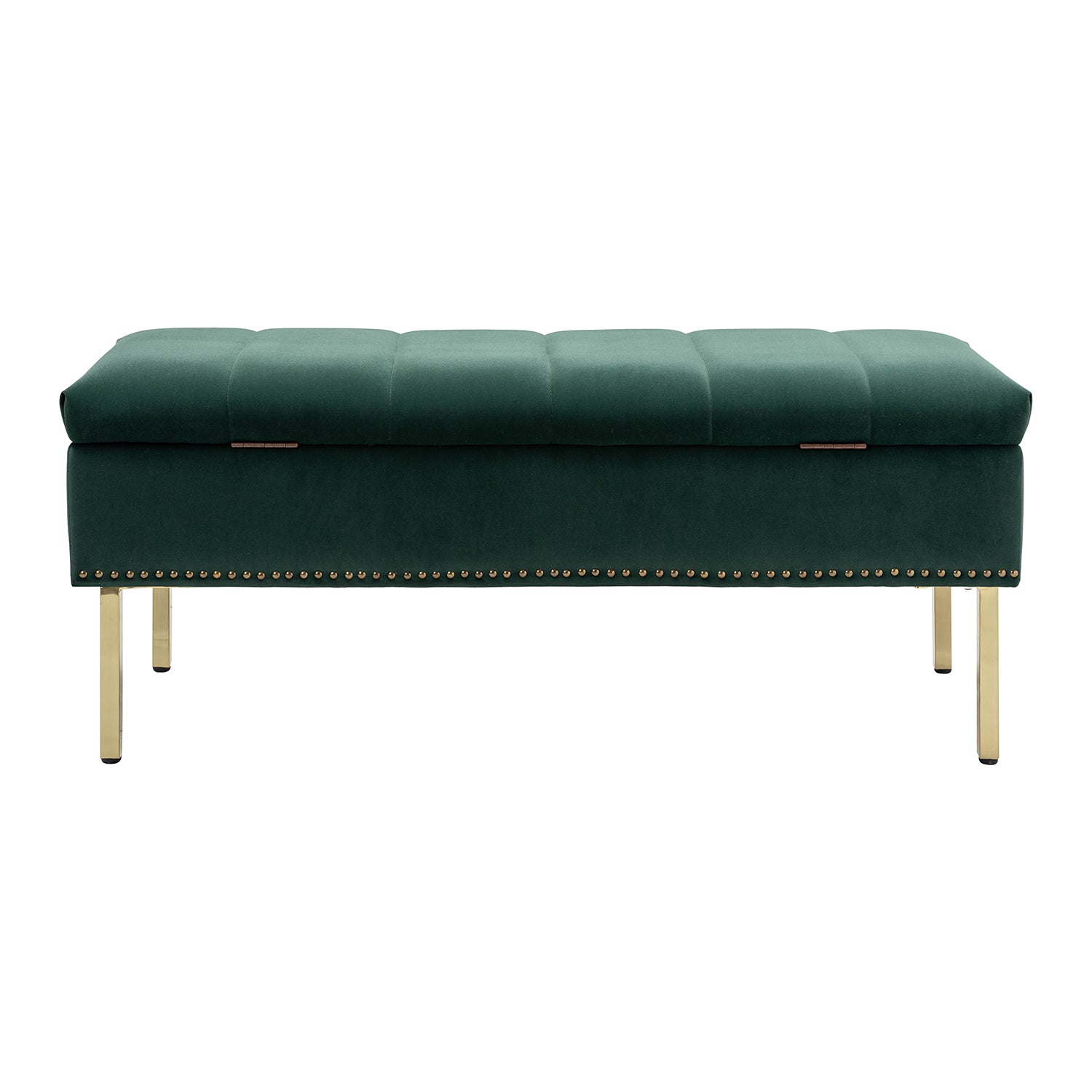 Fabio Upholstered Flip Top Storage Bench in Green