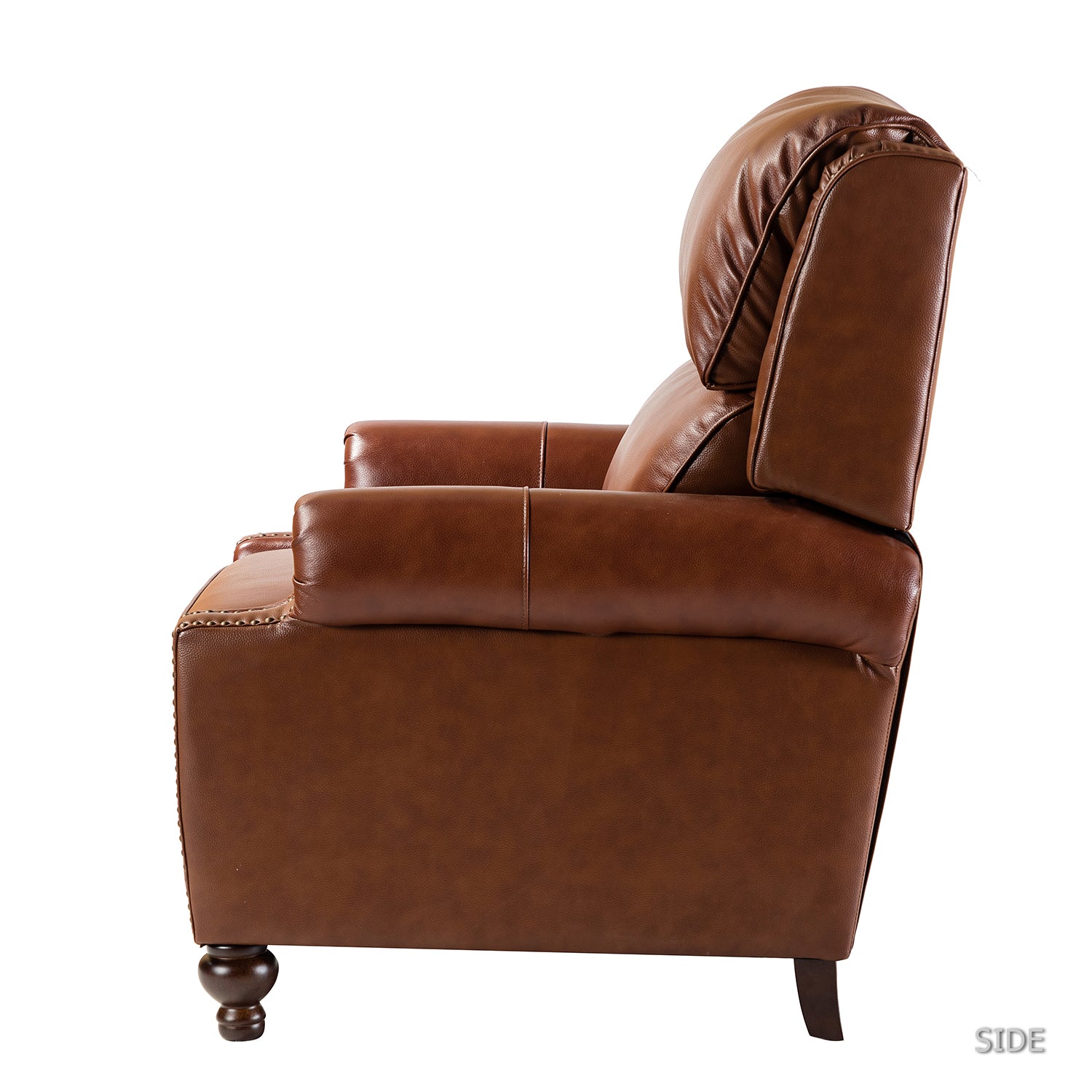 Franco Genuine Leather Recliner in Brown