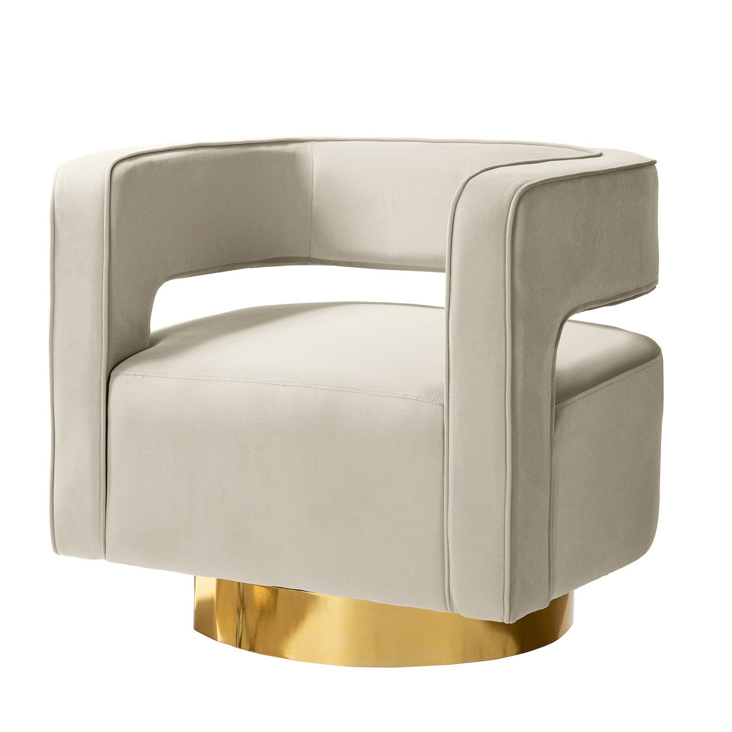 Blanca Swivel Barrel Chair in Tan