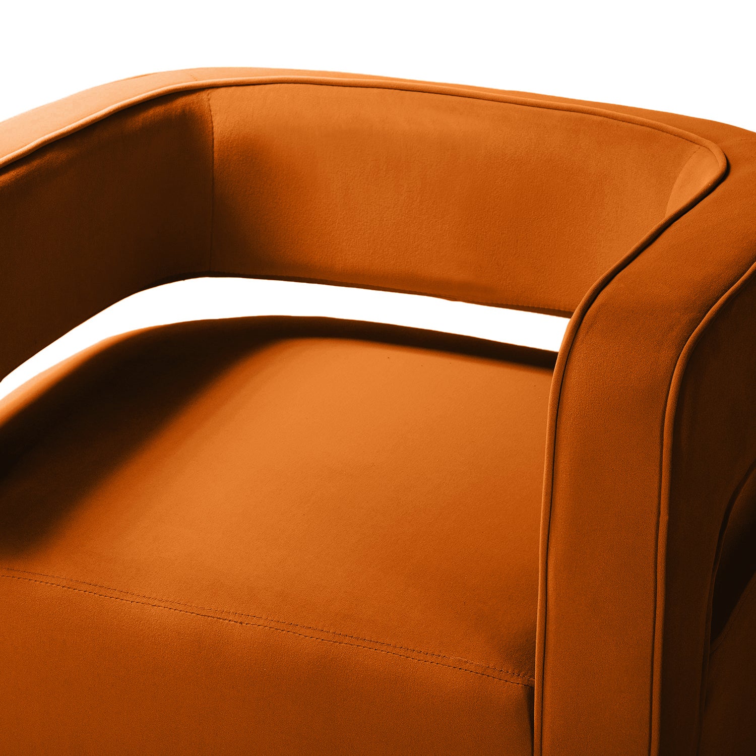 Blanca Swivel Barrel Chair in Orange
