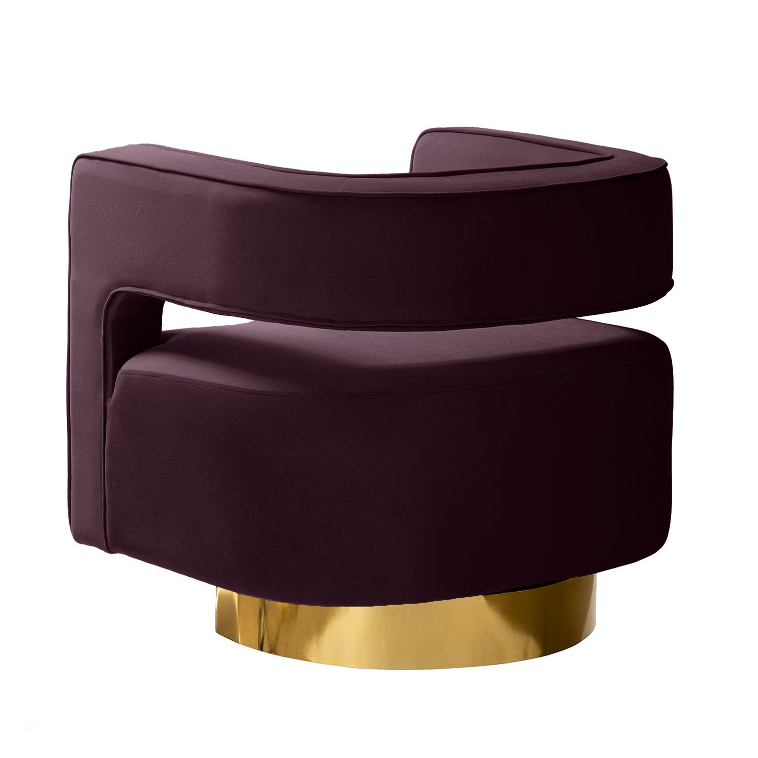 Blanca Swivel Barrel Chair in Purple