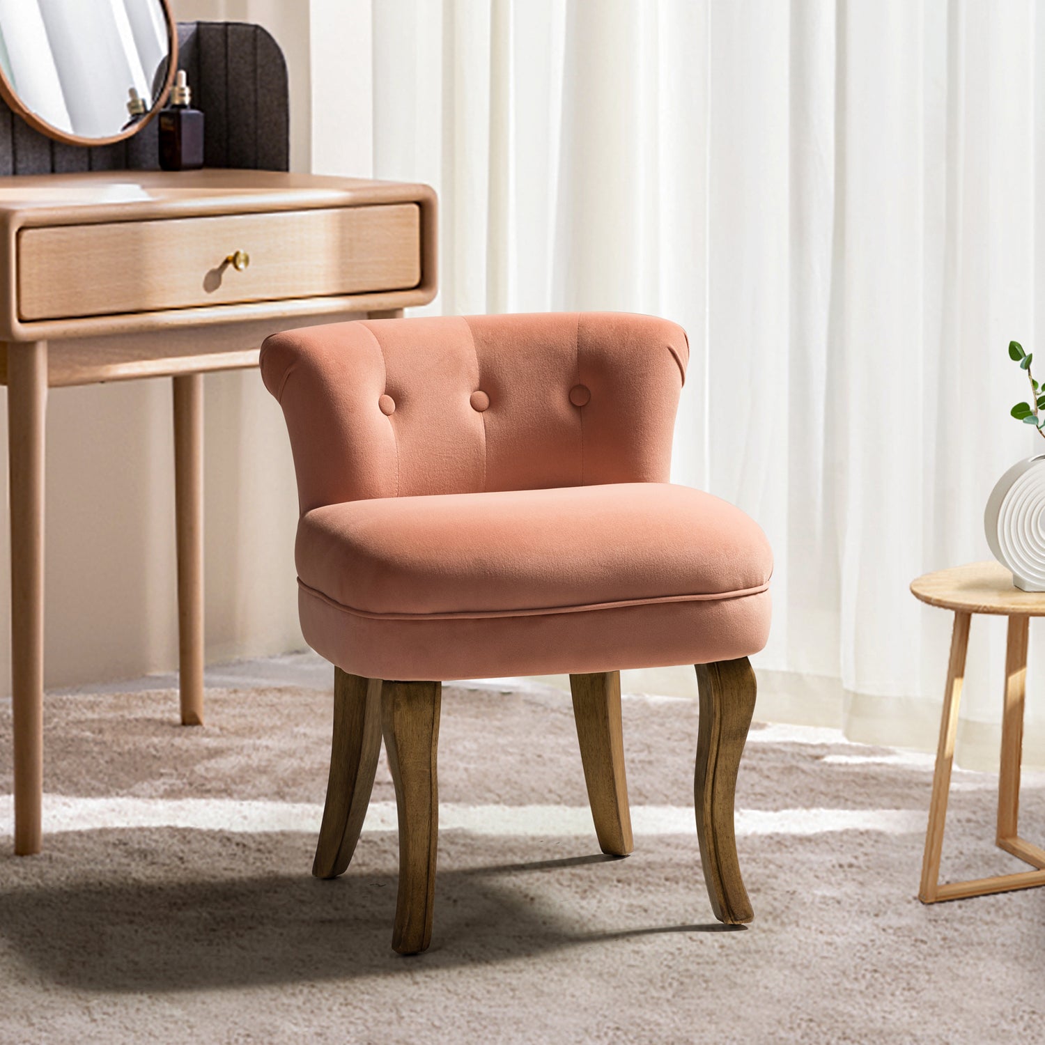 Lera Vanity Stool in Pink