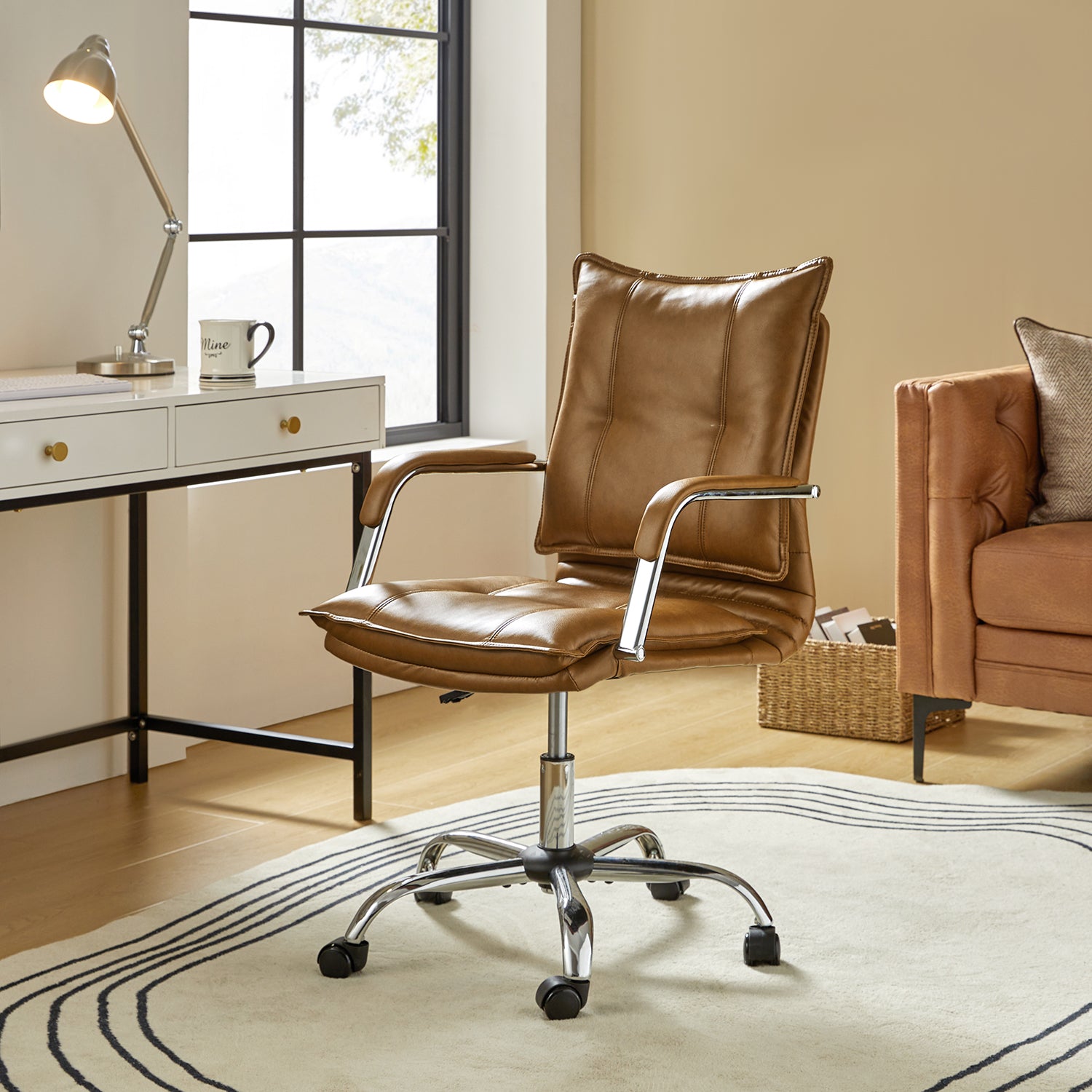 Leather Task Chair in Camel