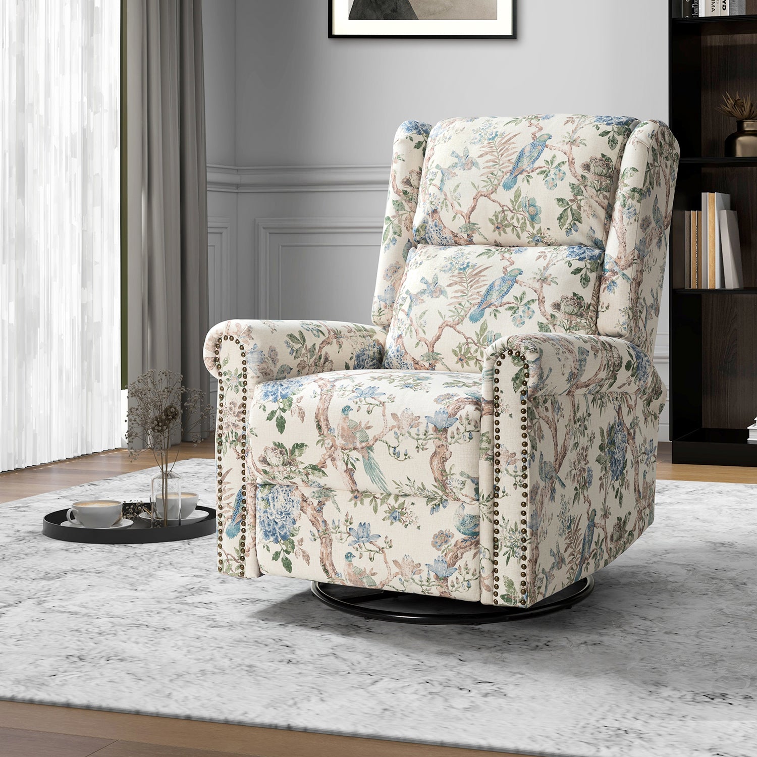 Helmut Manual Swivel Glider Recliner in Bird