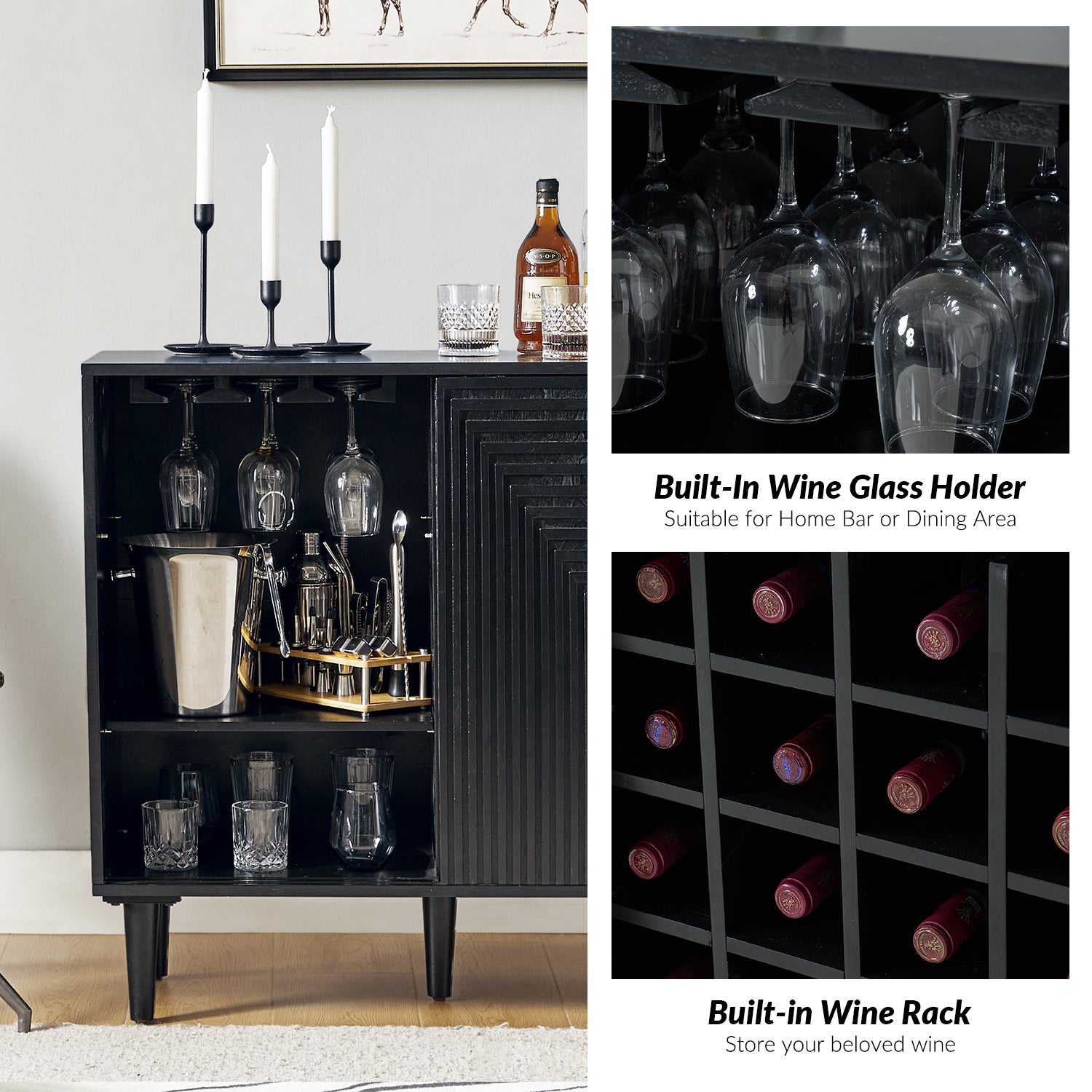 Undine Accent Cabinet in Black