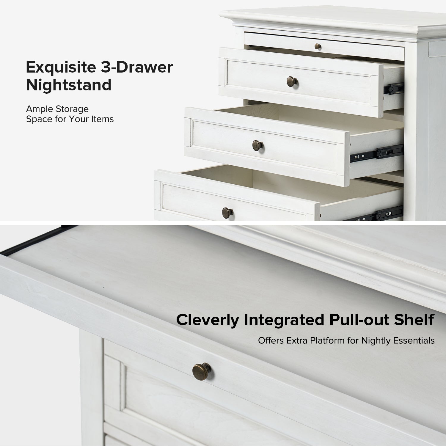 Dominic Nightstand in White