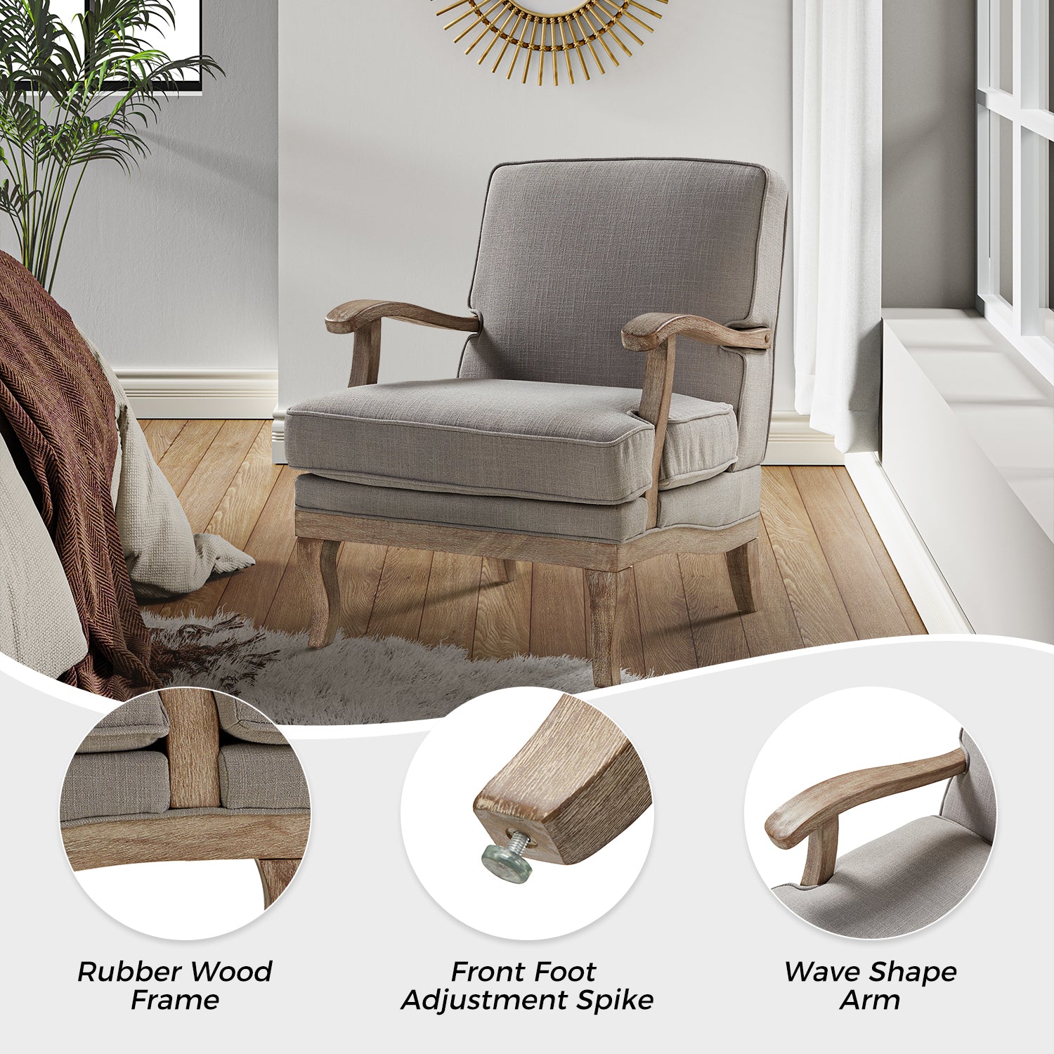 Quentin Armchair in Grey