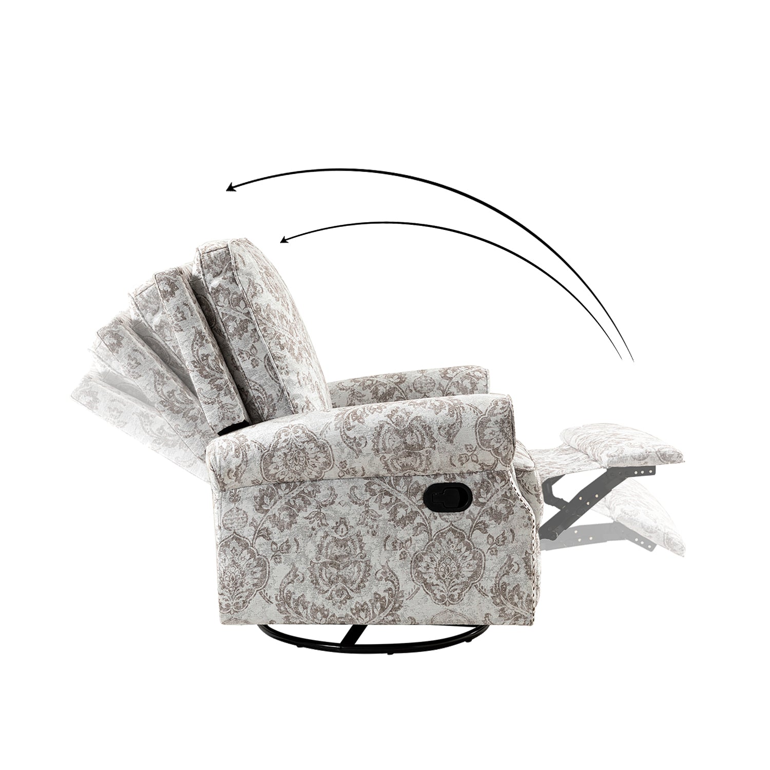 Kaspar Manual Swivel Glider Recliner in Beige