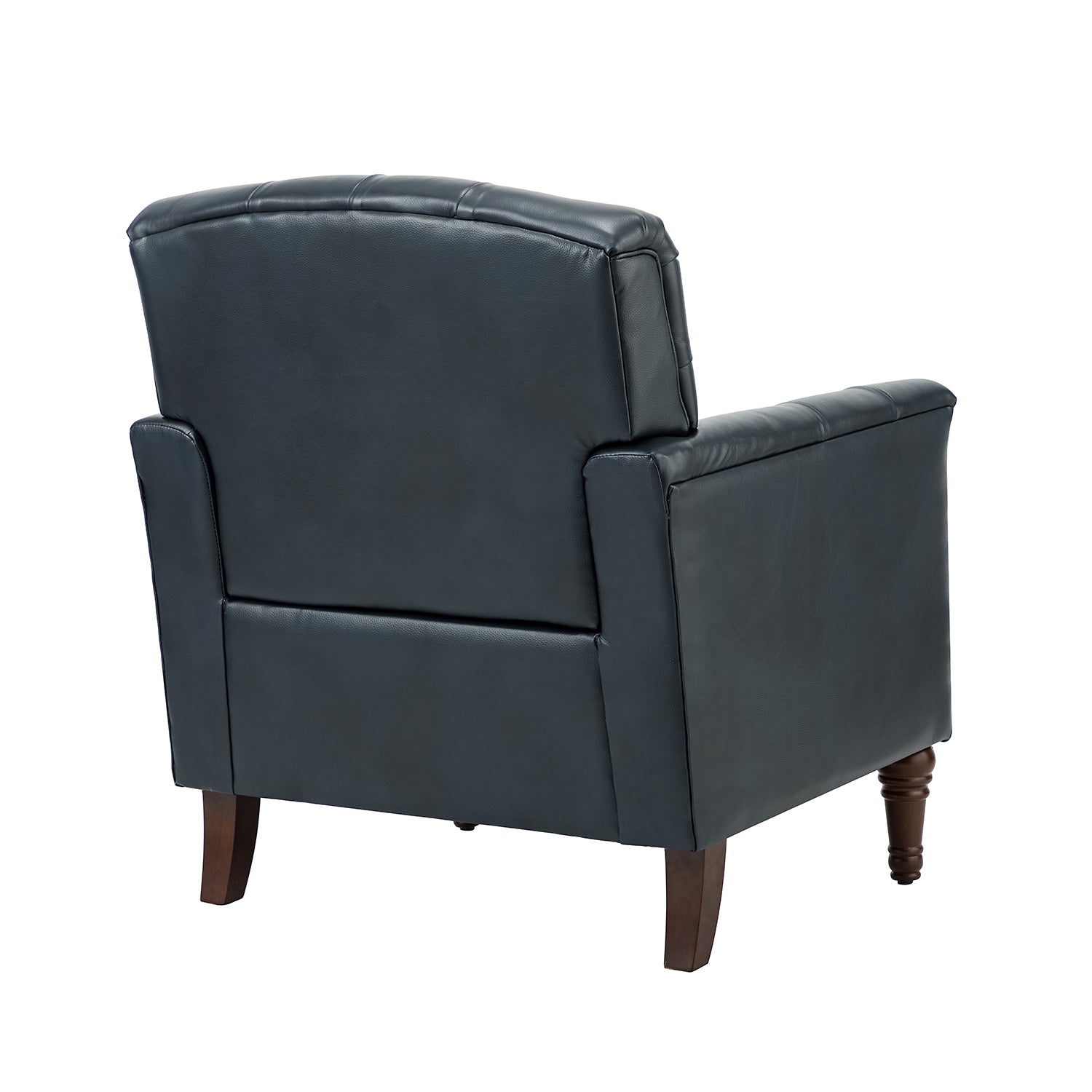 Elijah Genuine  Leather Armchair in Navy