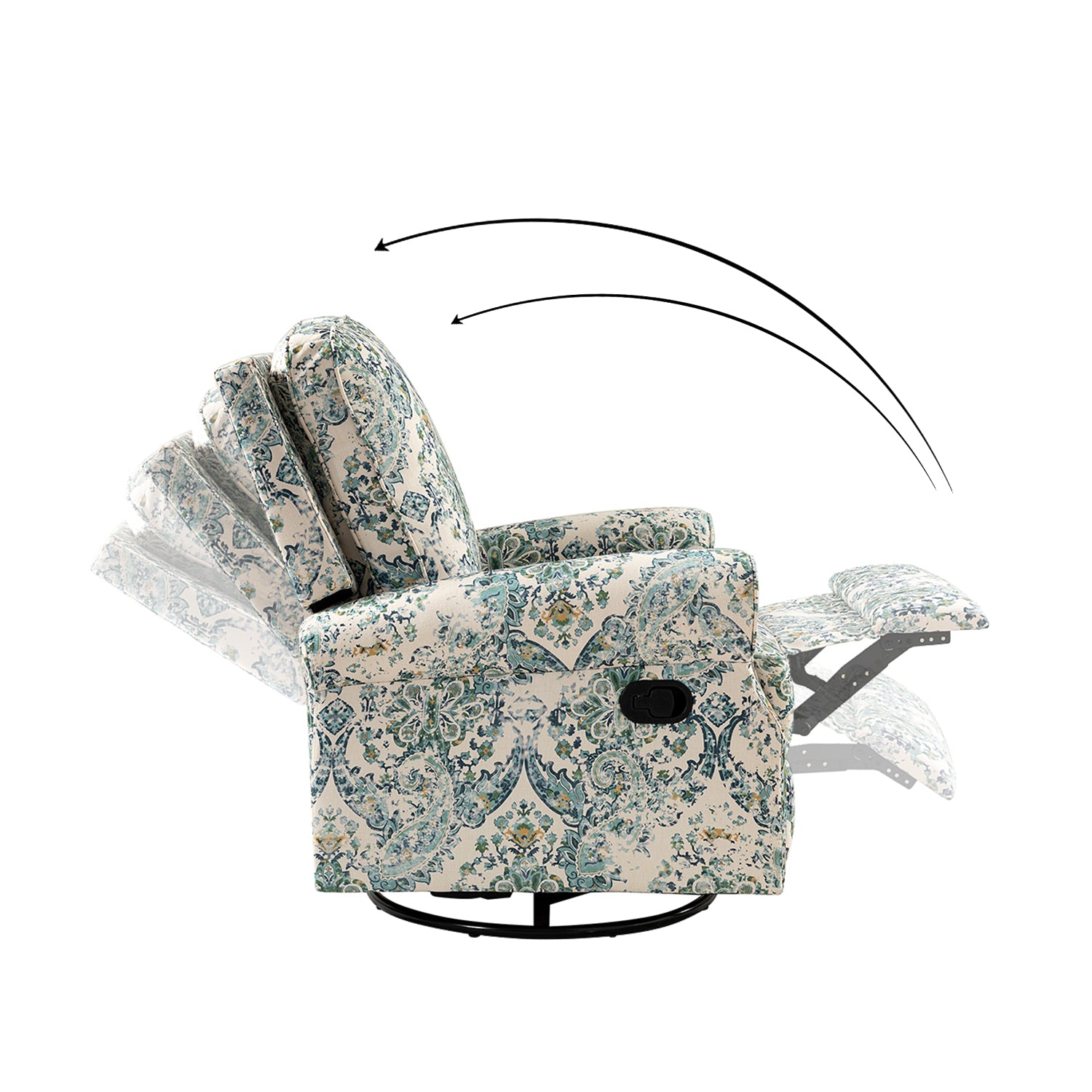 Kaspar Manual Swivel Glider Recliner in Blue