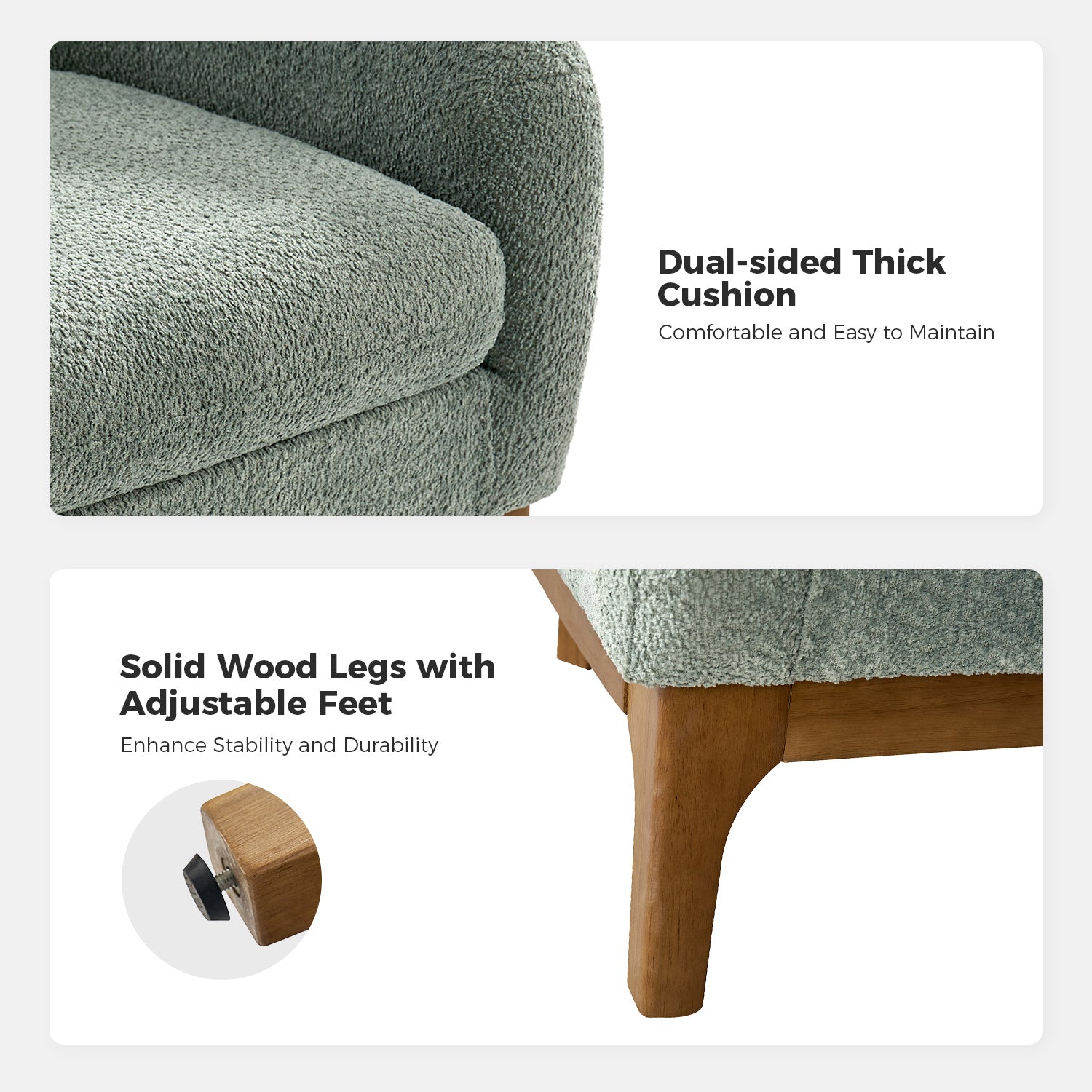 Joseph Boucle Armchair Chair in Sage