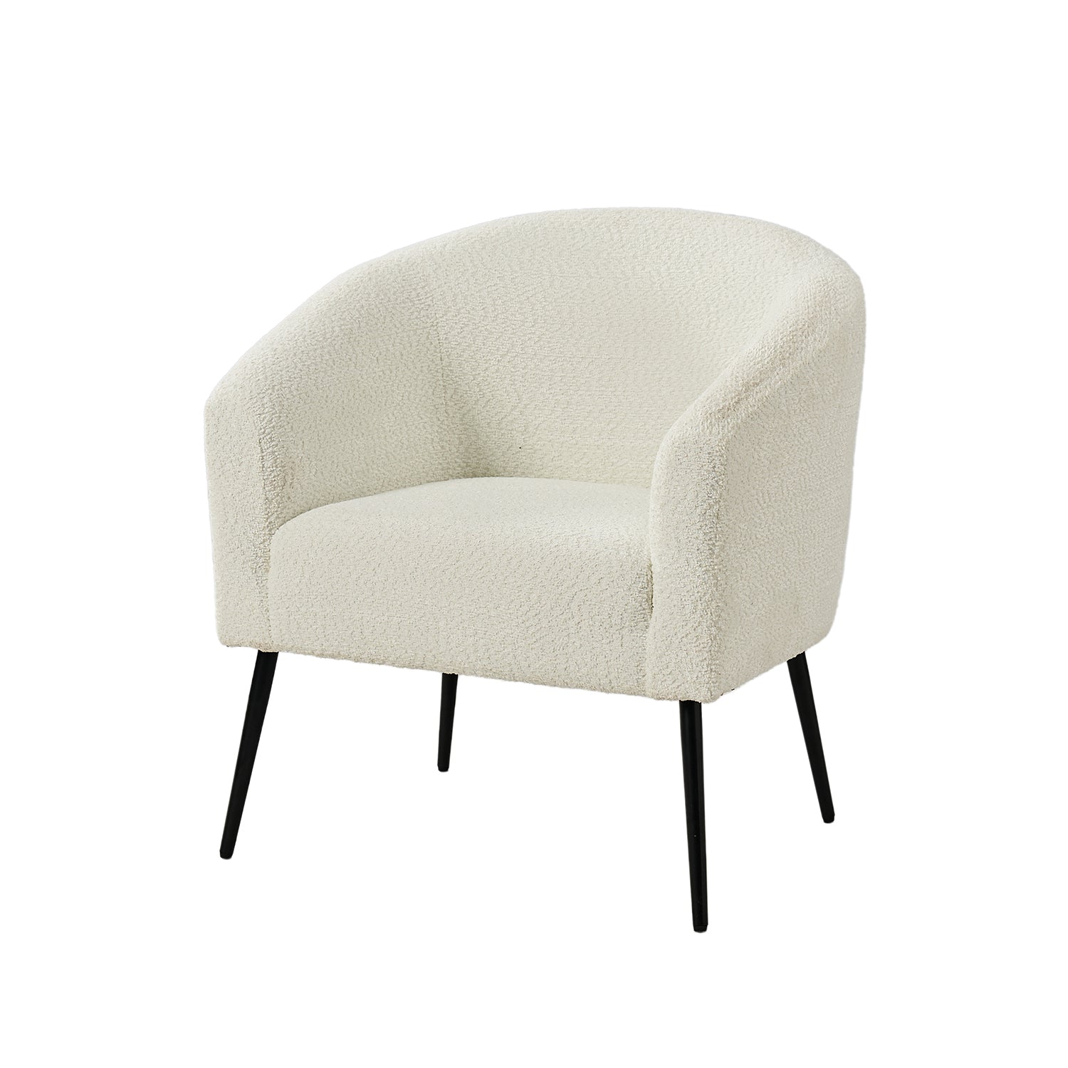 George Modern Boucle Armchair in Ivory