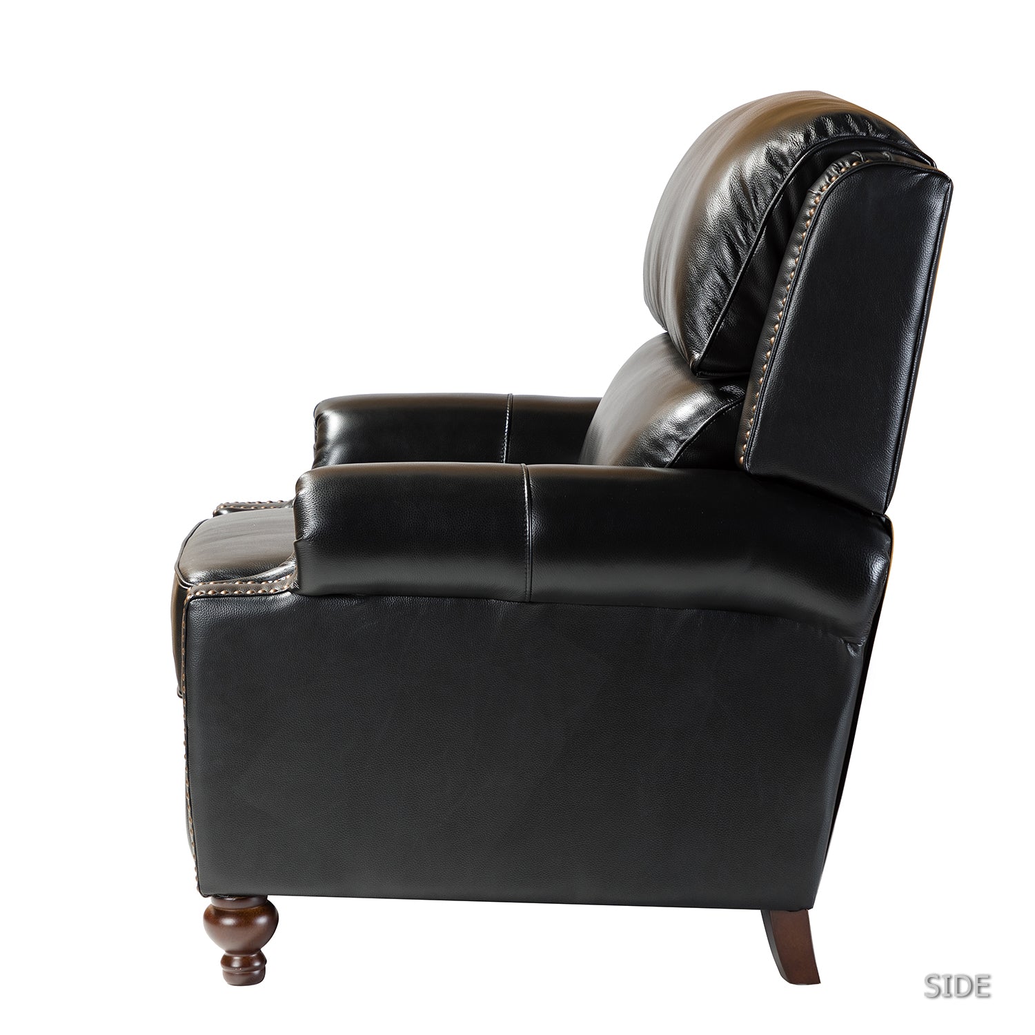 Franco Genuine Leather Recliner in Black