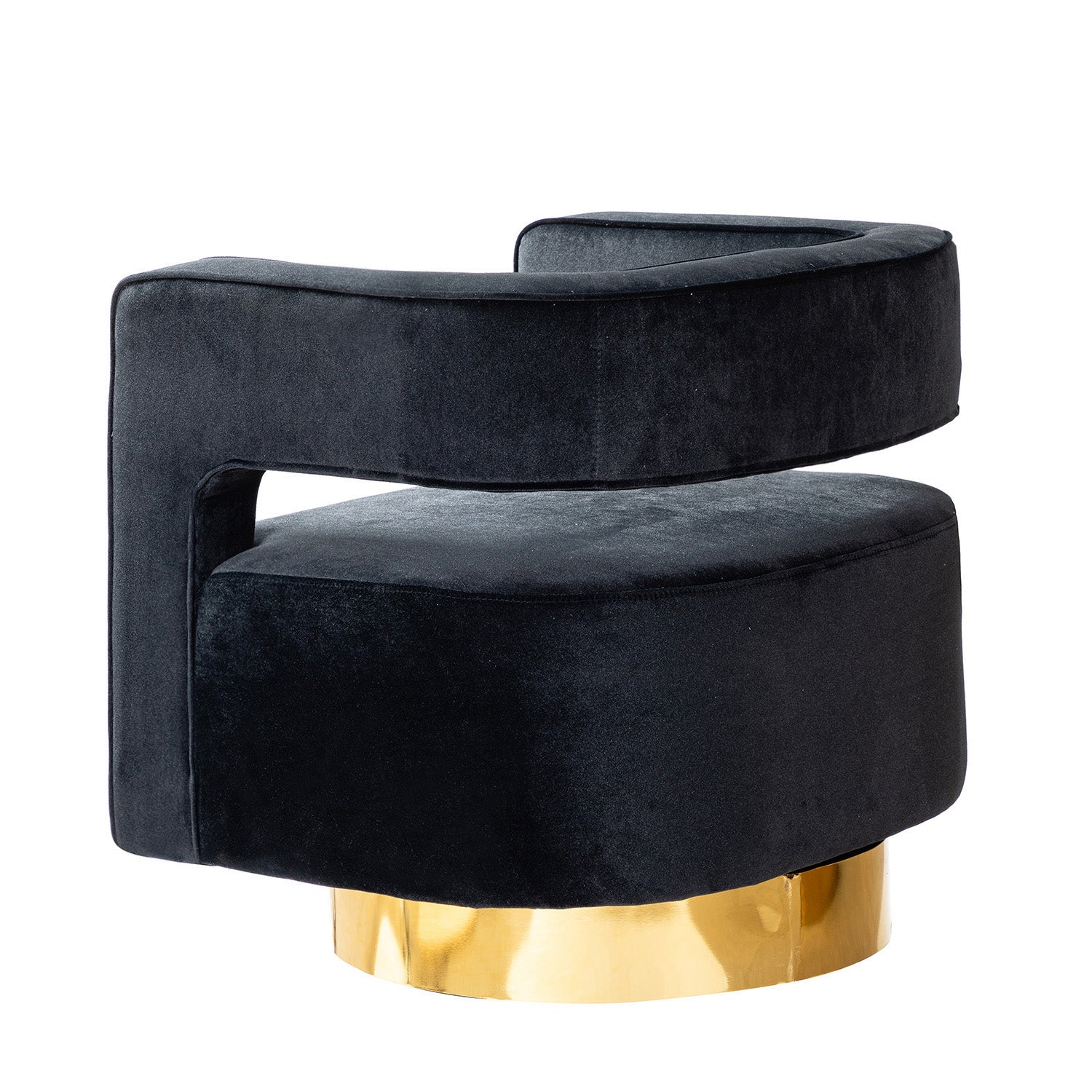 Blanca Swivel Barrel Chair in Black