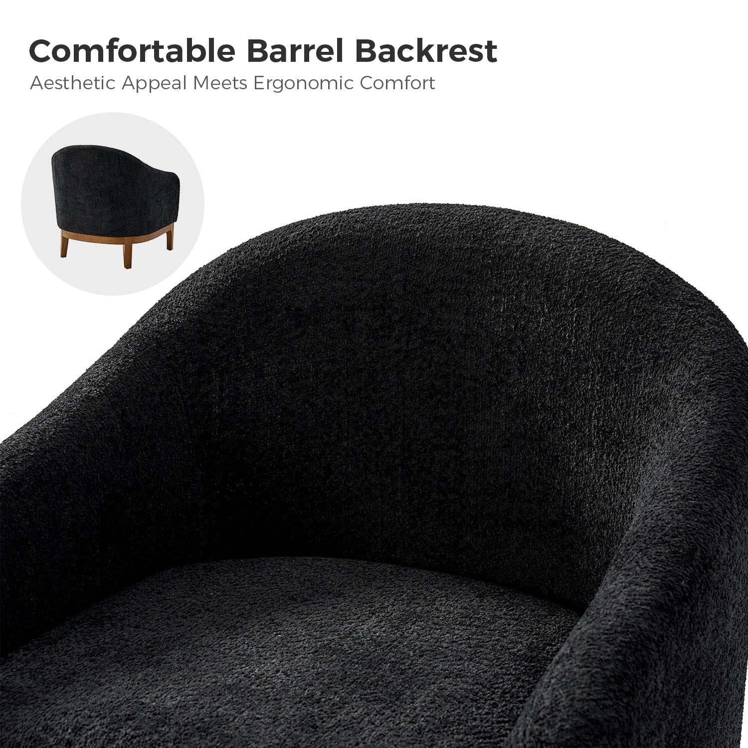Joseph Boucle Armchair Chair in Black