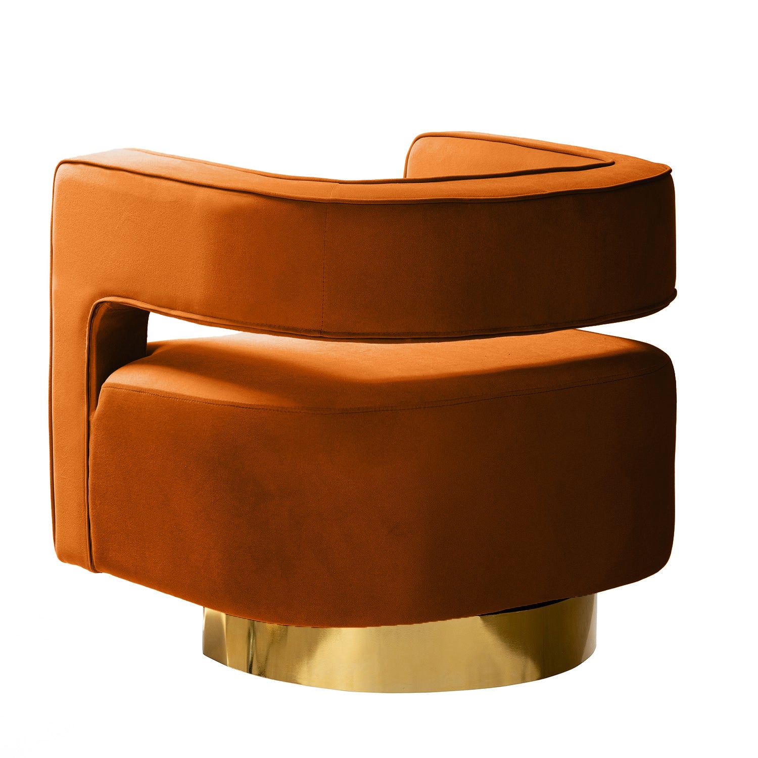 Blanca Swivel Barrel Chair in Orange