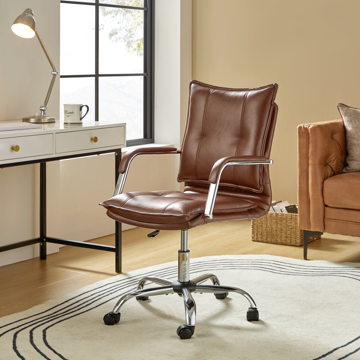 Leather Task Chair in Brown