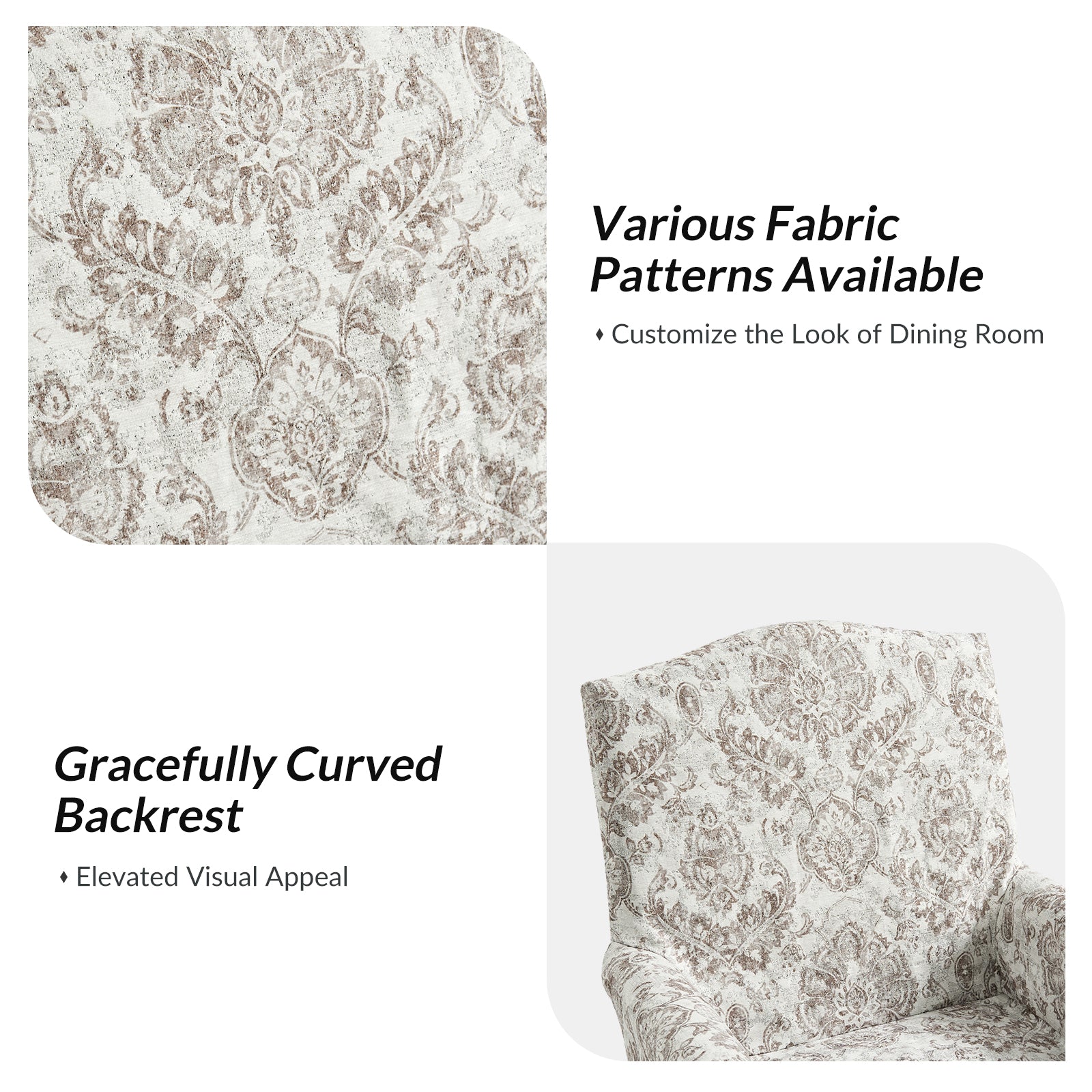 Kanrad Slipcover Dining Chair with Casters in Beige