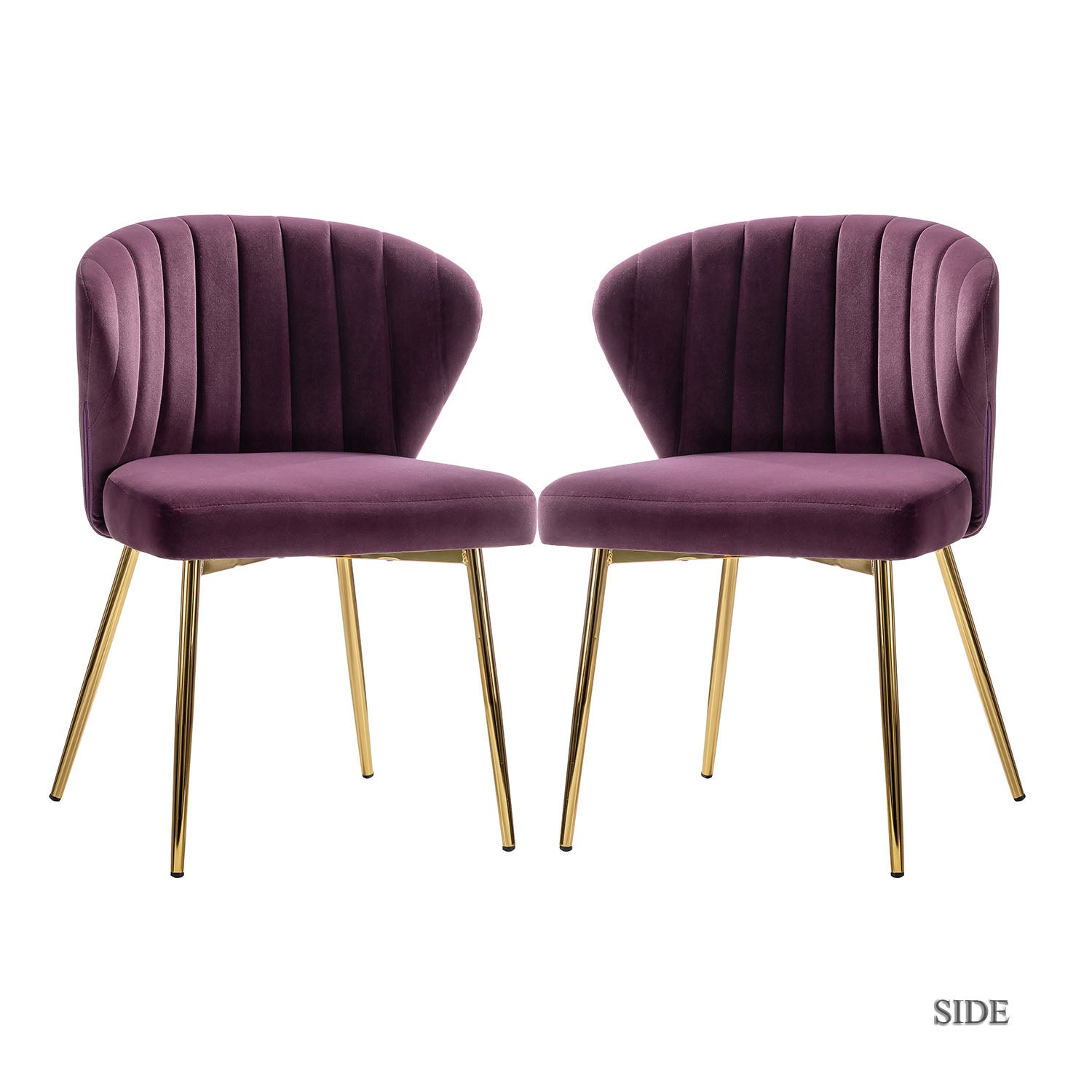 Milia Dining Chair Set of 2 in Purple