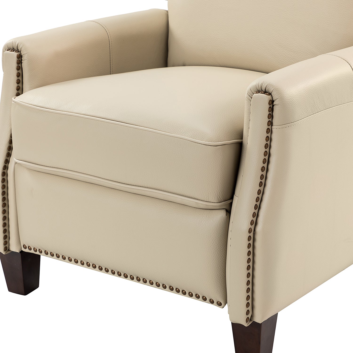 Erendiria Genuine Leather Recliner in Beige