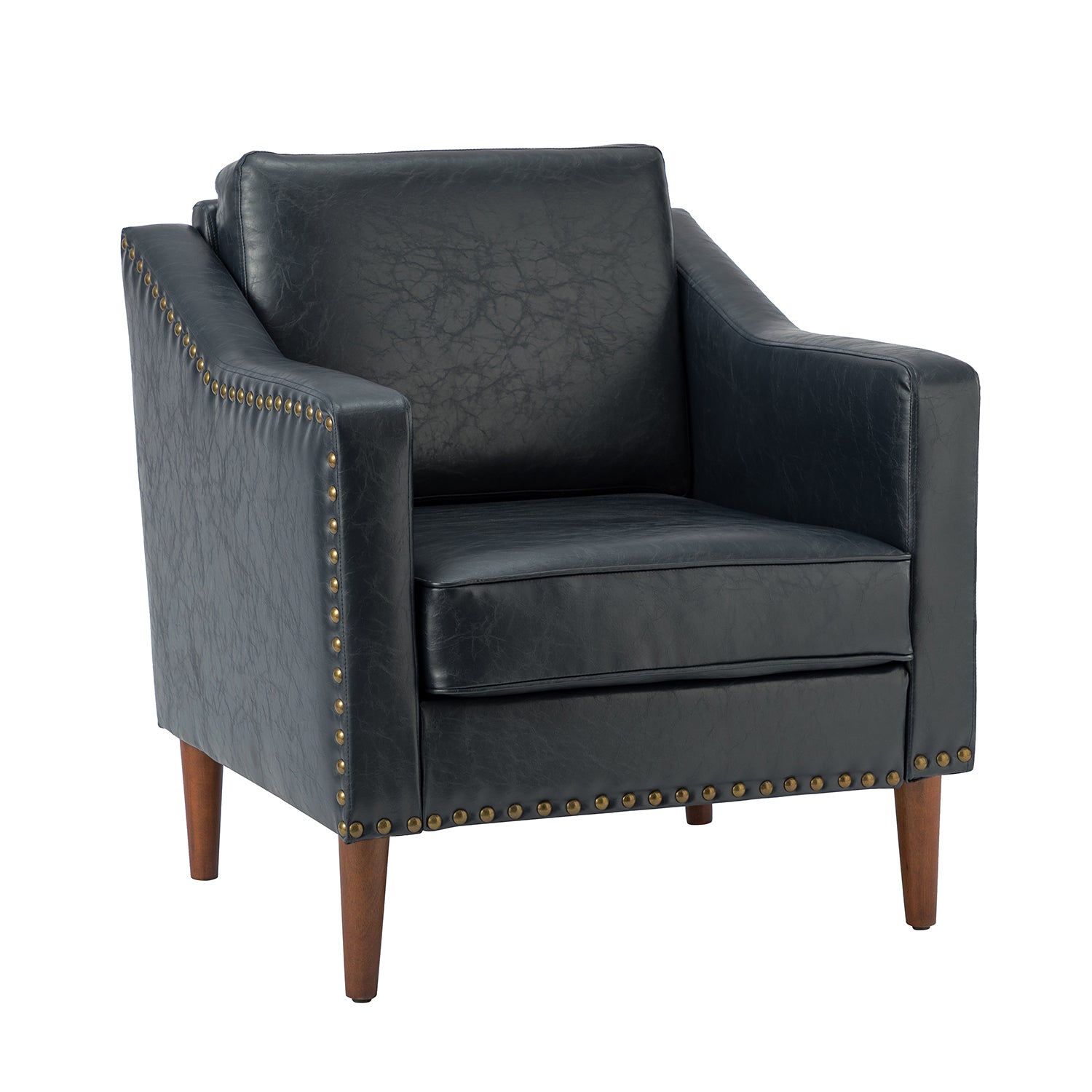 Bonita Vegan Leather Armchair in Navy
