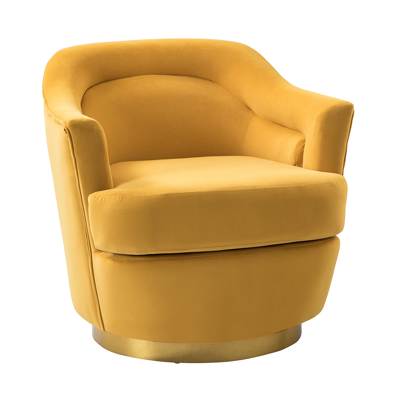 Burkhard Swivel barrel Chair in Mustard