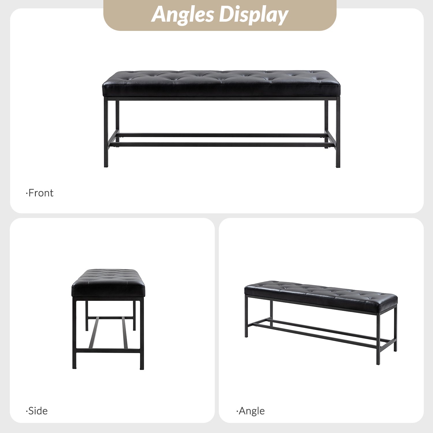 Jakob Upholstered Bench in Black