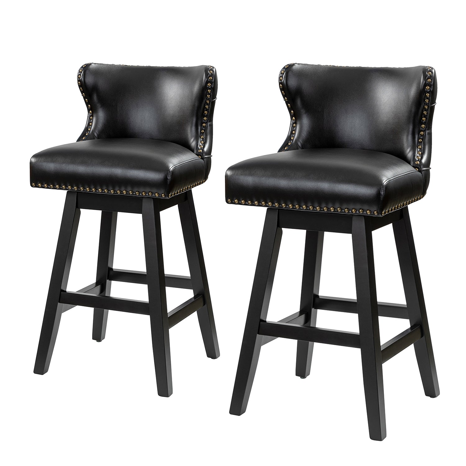 Konrad Swivel Bar & Counter Stool in Black