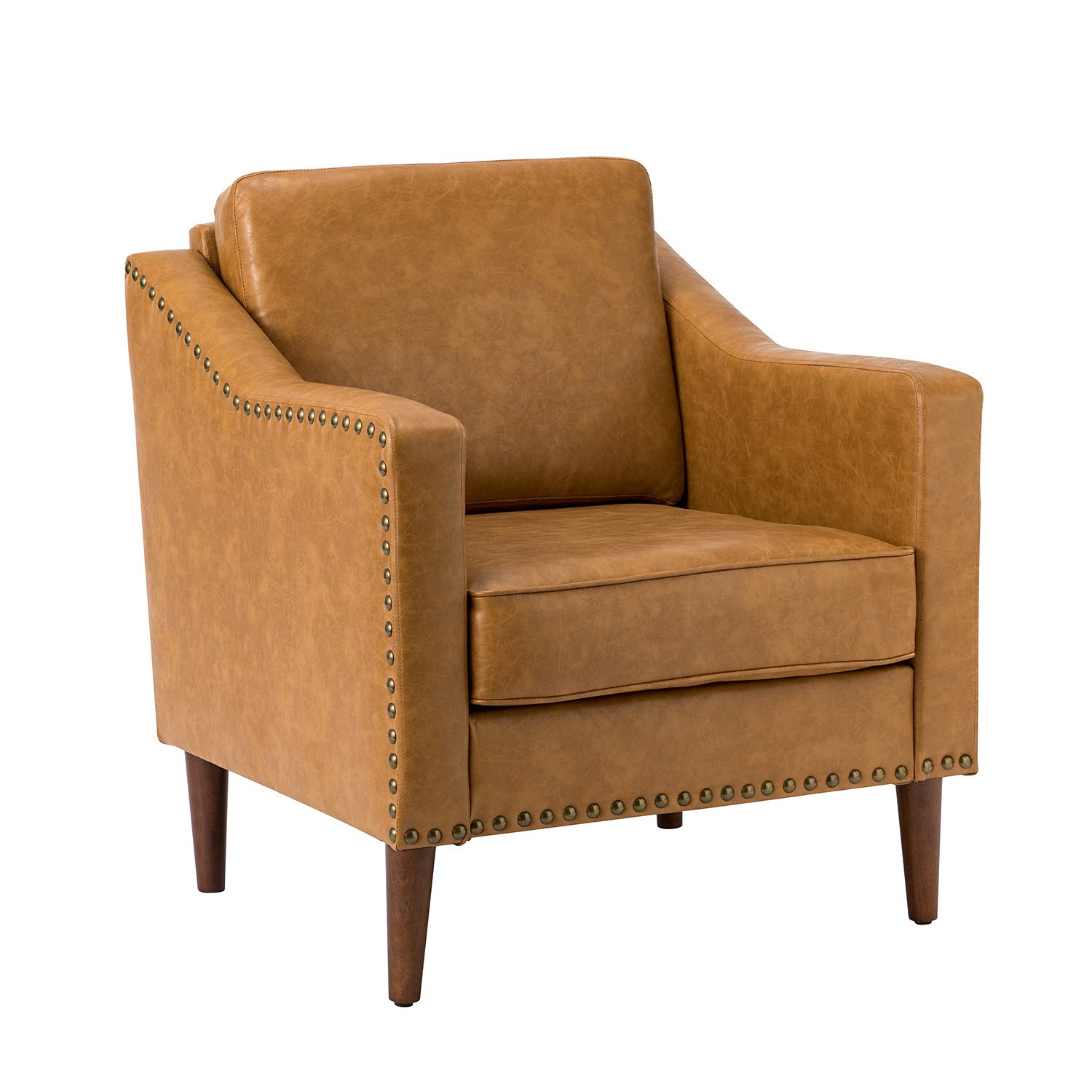 Bonita Vegan Leather Armchair in Camel