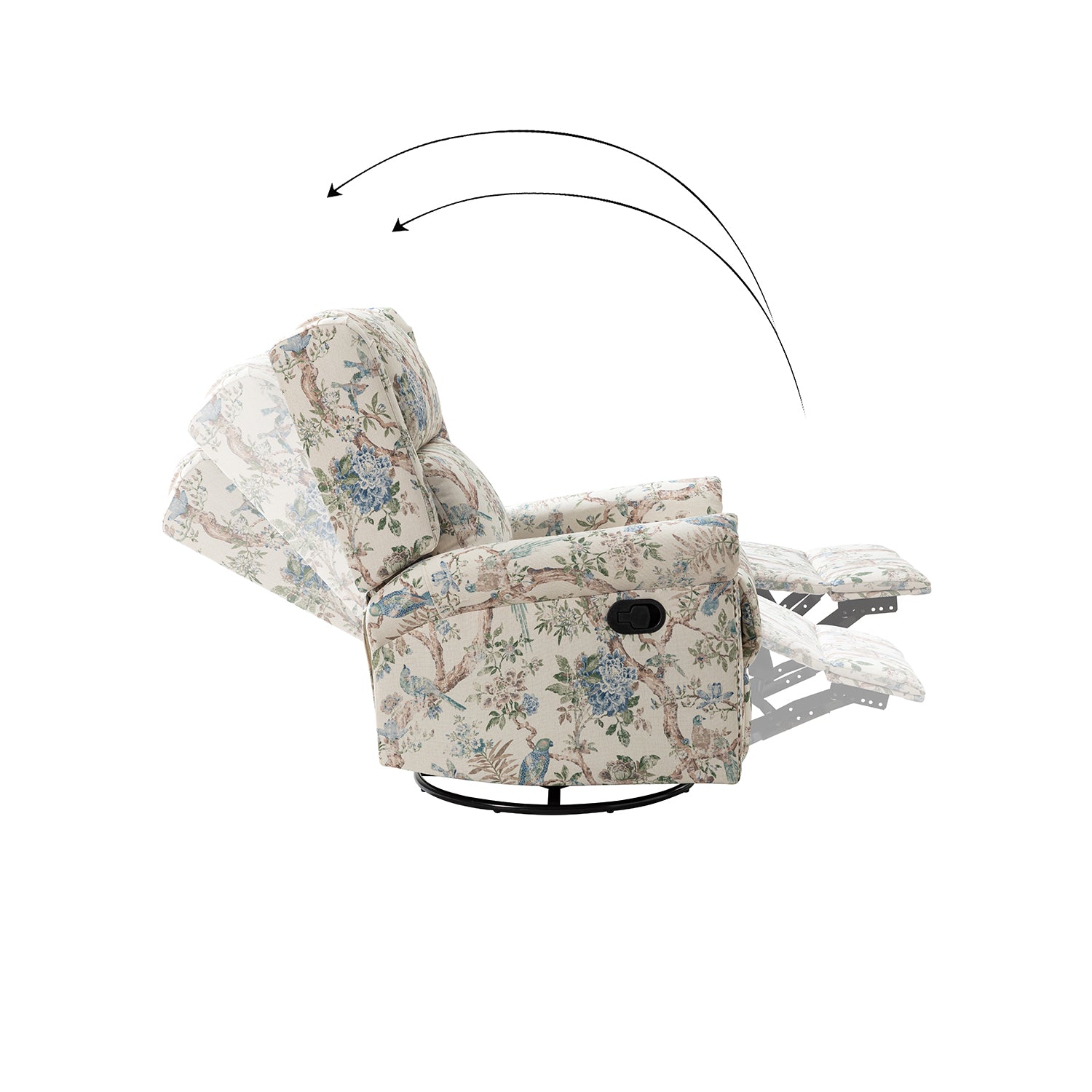 Helmut Manual Swivel Glider Recliner in Bird